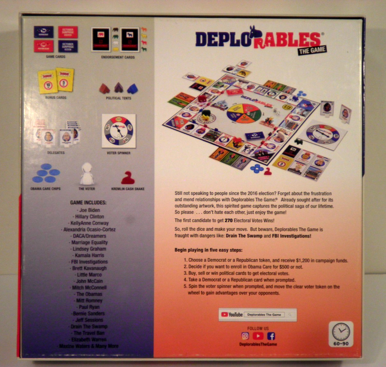 2019 Deplorables Political Board Game Collectible Complete Educational President