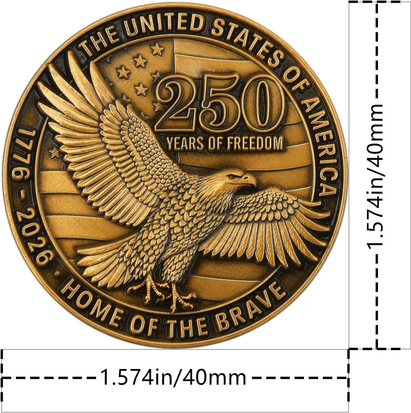 USA America 250th Anniversary Birthday Commemorative Zinc Alloy Coin – FAST SHIP