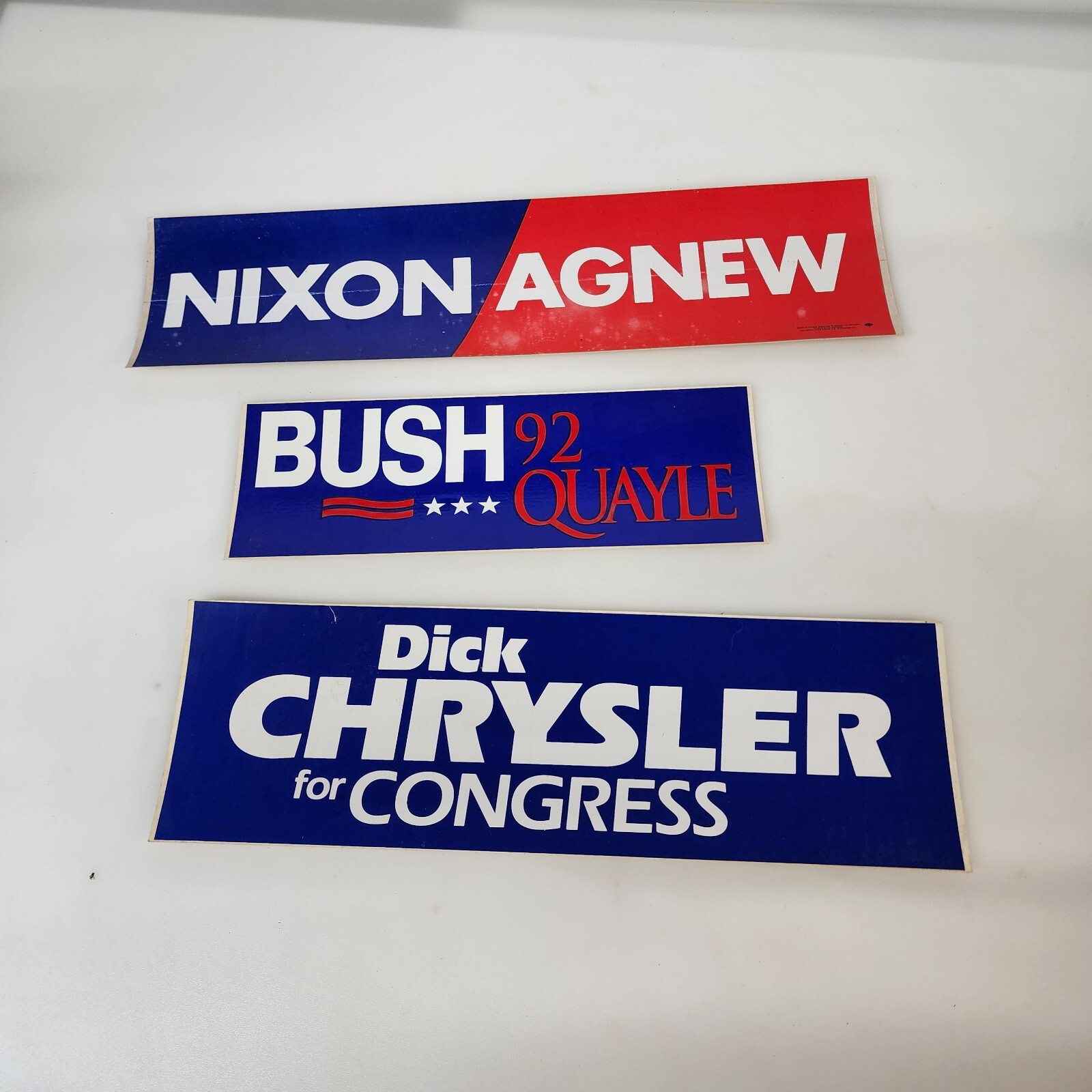 Vintage President Congress Bumper Sticker Lot Nixon Busch Quayle Chrysler Lot 3