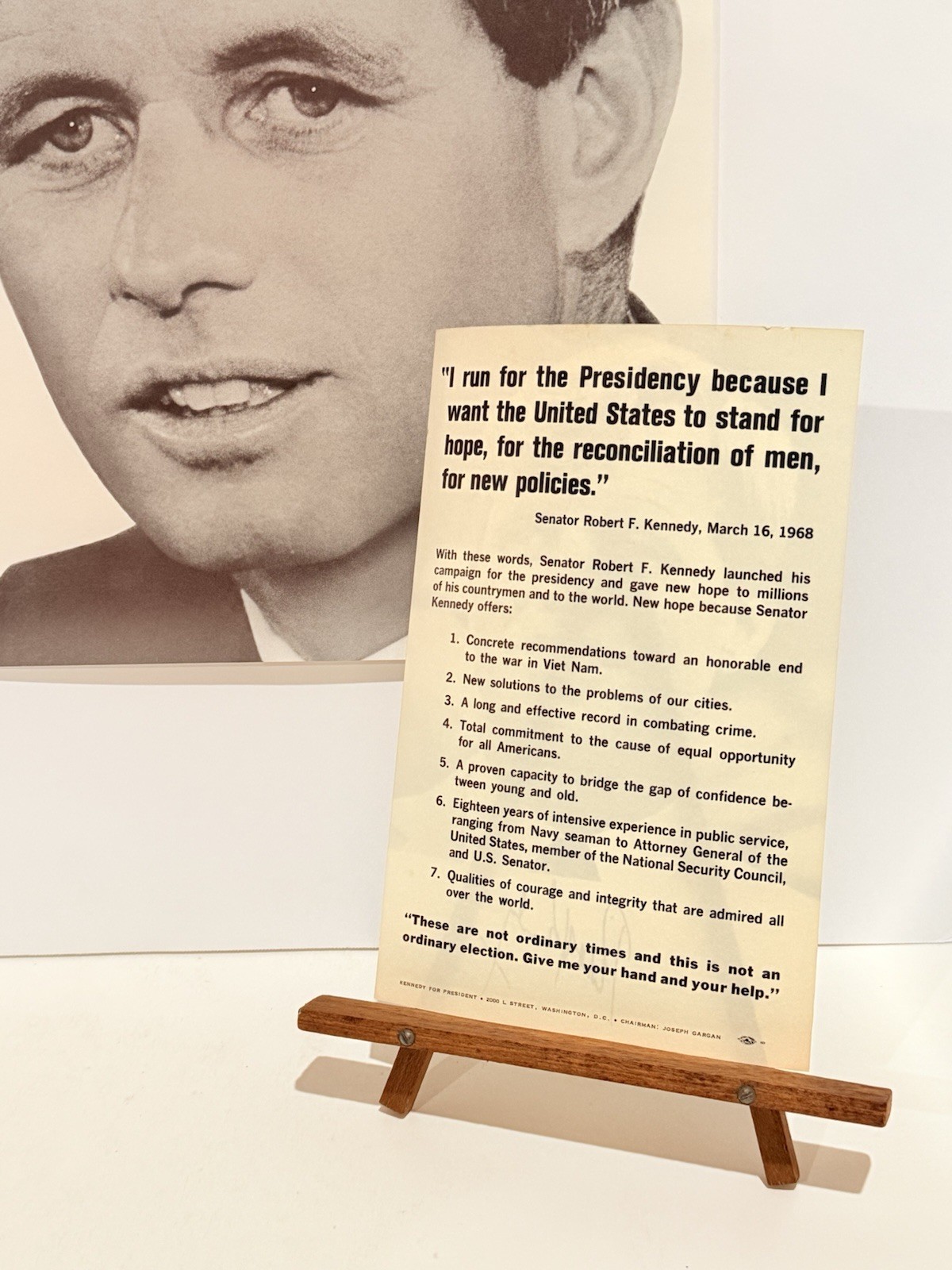 1968 Robert “Bobby” Kennedy Presidential Campaign Poster + Flyer 12.25” x 18.75”