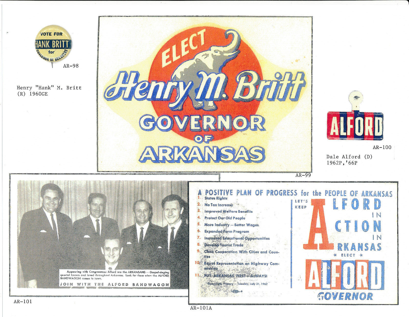 All color 226 page book Political Campaign Items Arkansas & Oklahoma