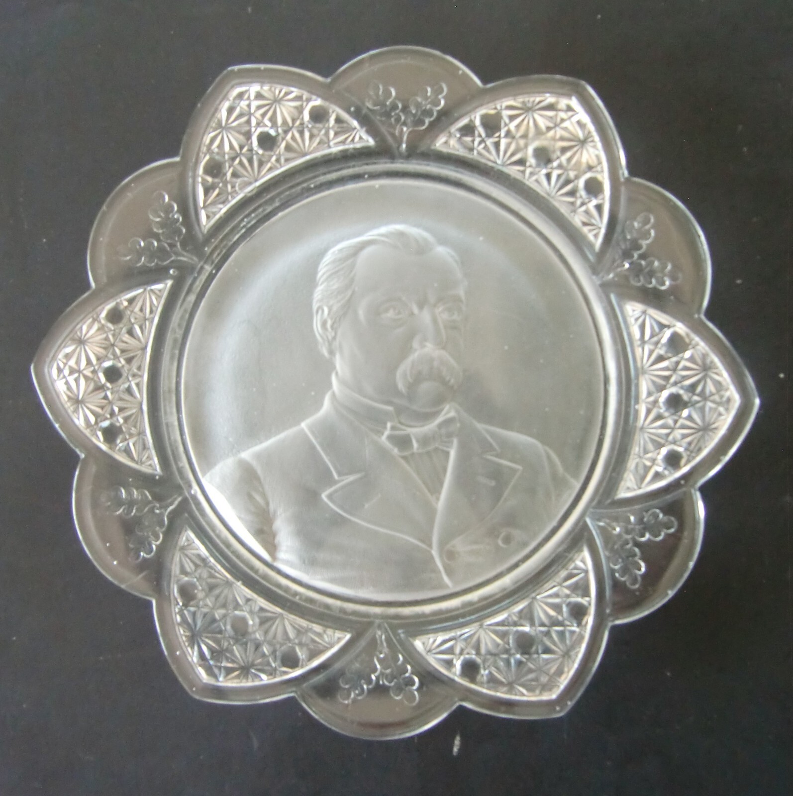 Grover Cleveland Pressed Glass Plate 1884