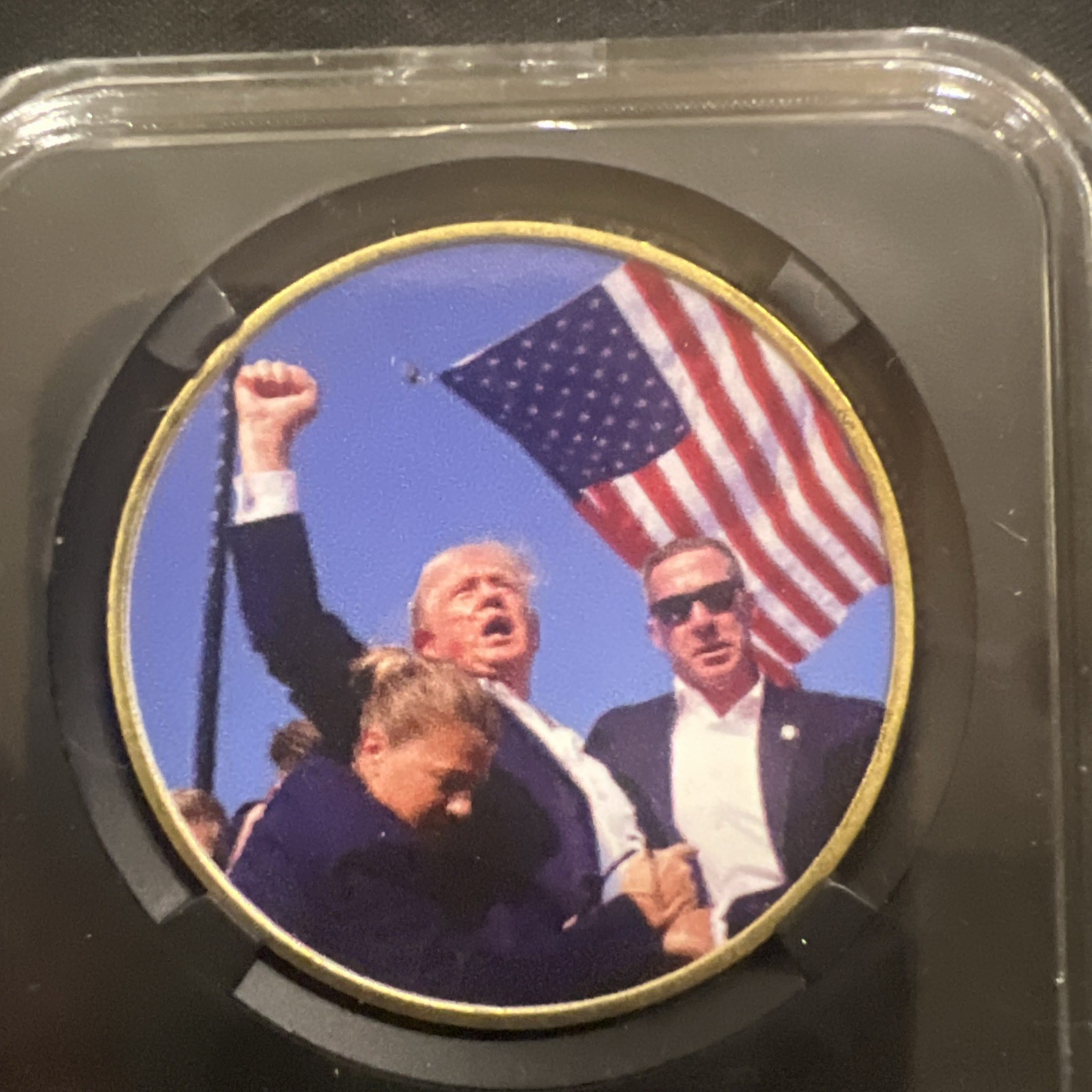 USA President 2024 Donald Trump Fight Shooting Assassination Gold Coin Souvenir