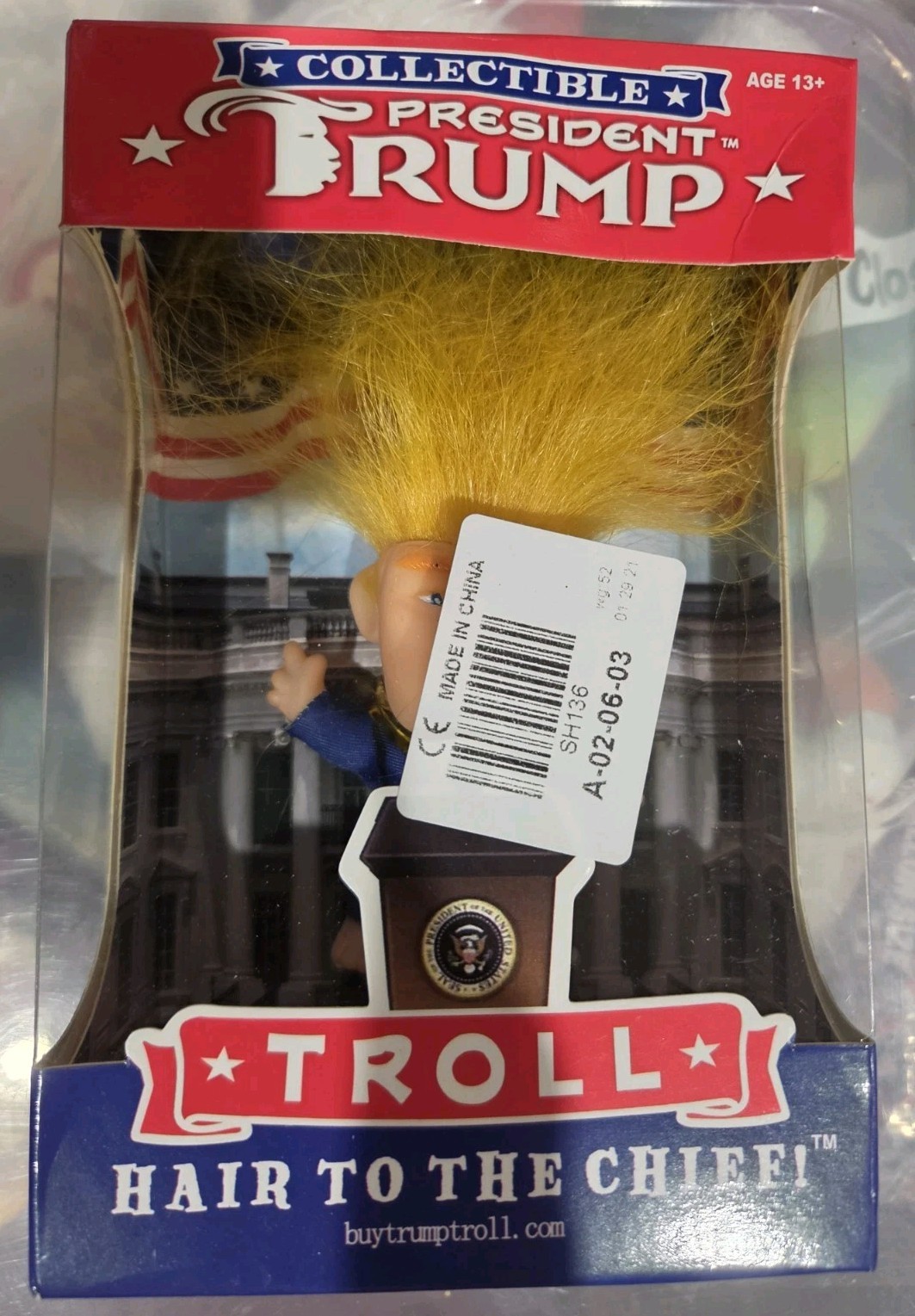 2017 PRESIDENT DONALD TRUMP COLLECTIBLE TROLL DOLL HAIR TO THE CHIEF MAGA
