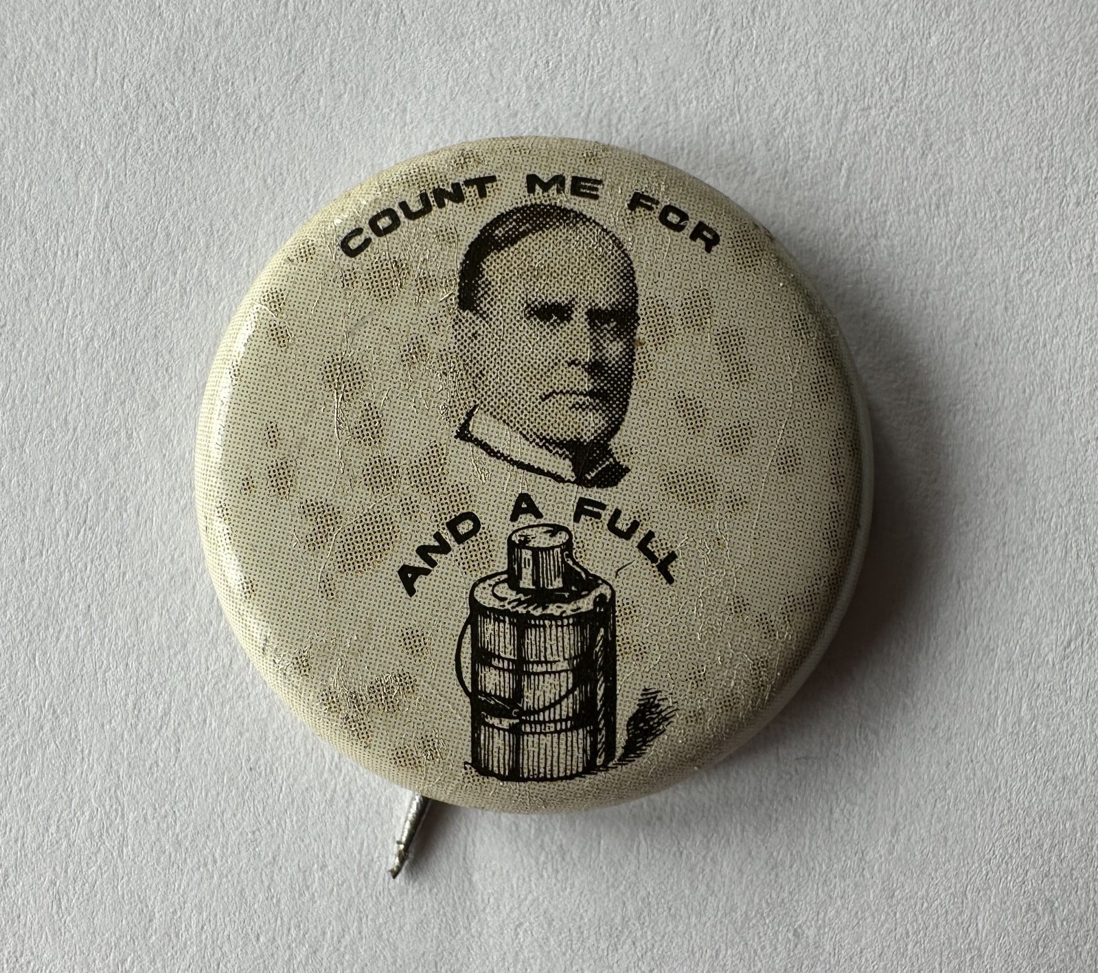 William McKinley 1896 Campaign Button – 1-1/8″ Celluloid Pinback – A-O-1972-1