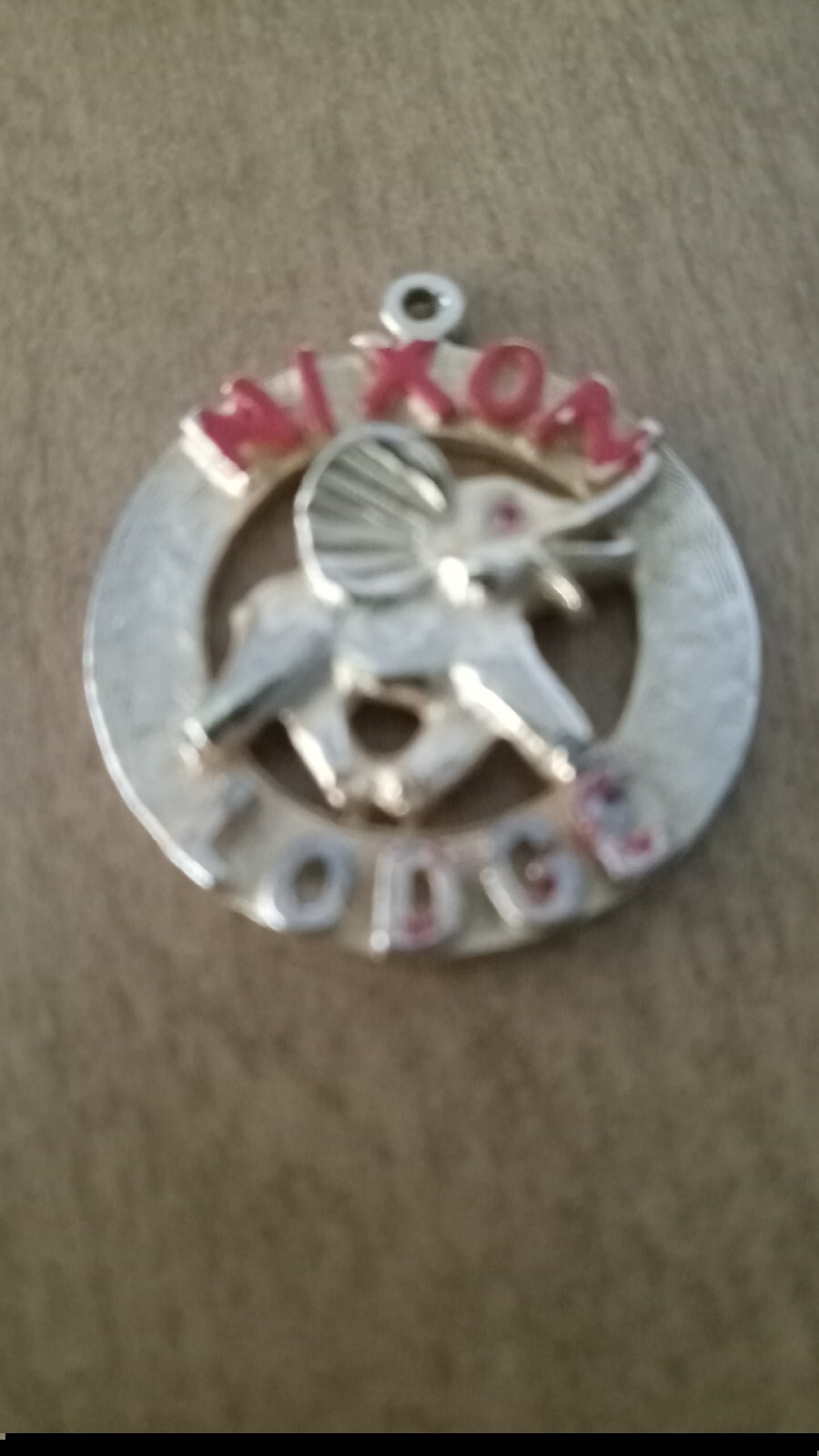 Vintage Nixon/Lodge Political Necklace Fob