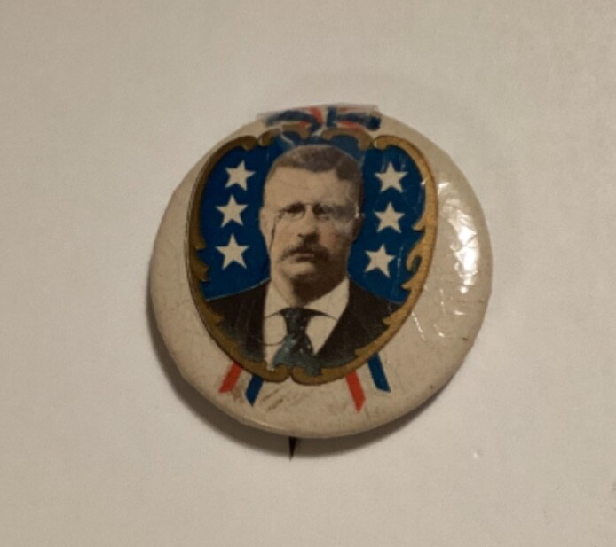 1904 THEODORE ROOSEVELT “6 STARS” CAMPAIGN CELLULOID PINBACK BUTTON ROO-94