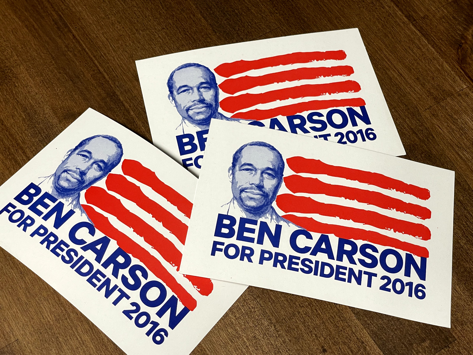 set of 3 DR. BEN CARSON For Presiden 2016 – 4×6 postcard