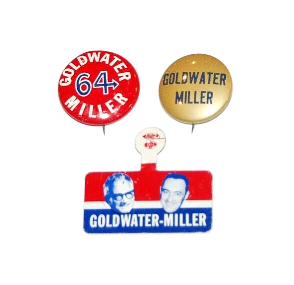 1964 BARRY GOLDWATER Miller LOT campaign pin pinback button political president