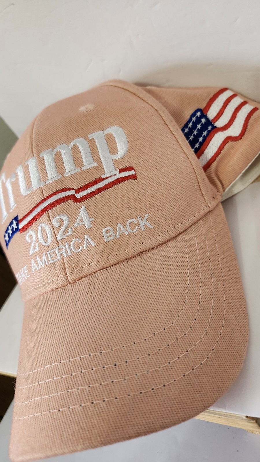 Trump Ball Cap Official 2024 ” Take America Back” Embroidered, Women’s Pink
