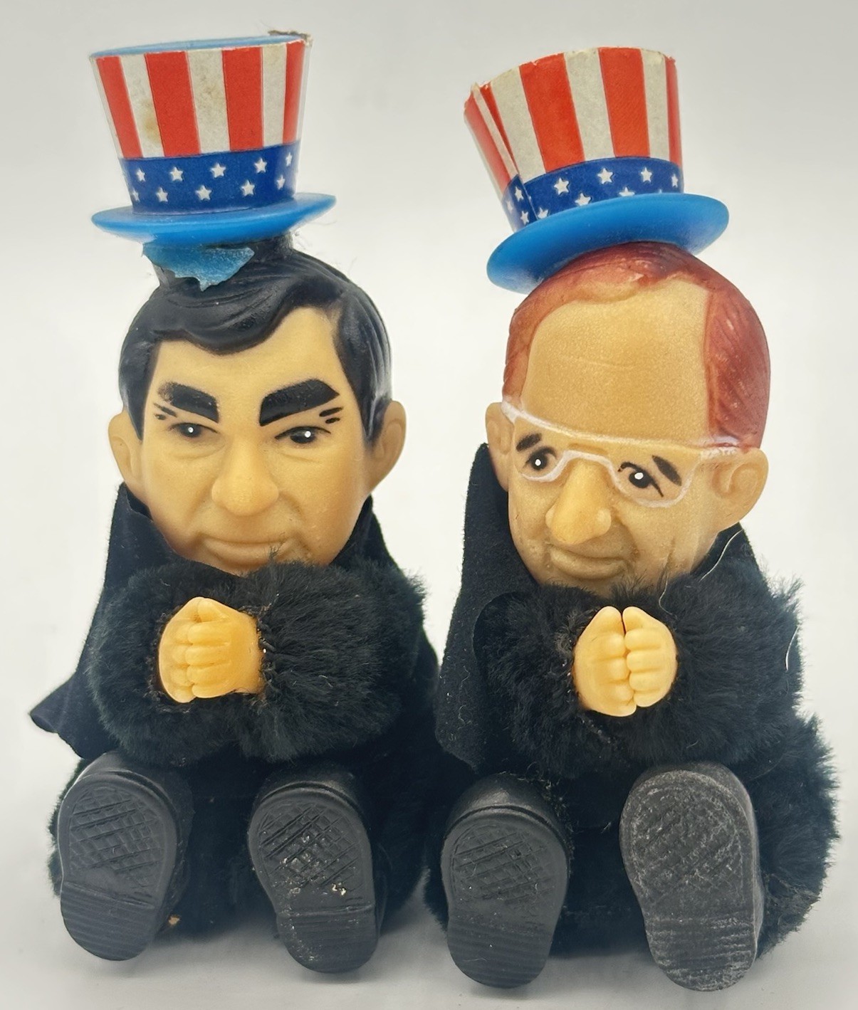 1988 Presidential Election Clip-On Grabber Plush Puppets George Bush & Dukakis