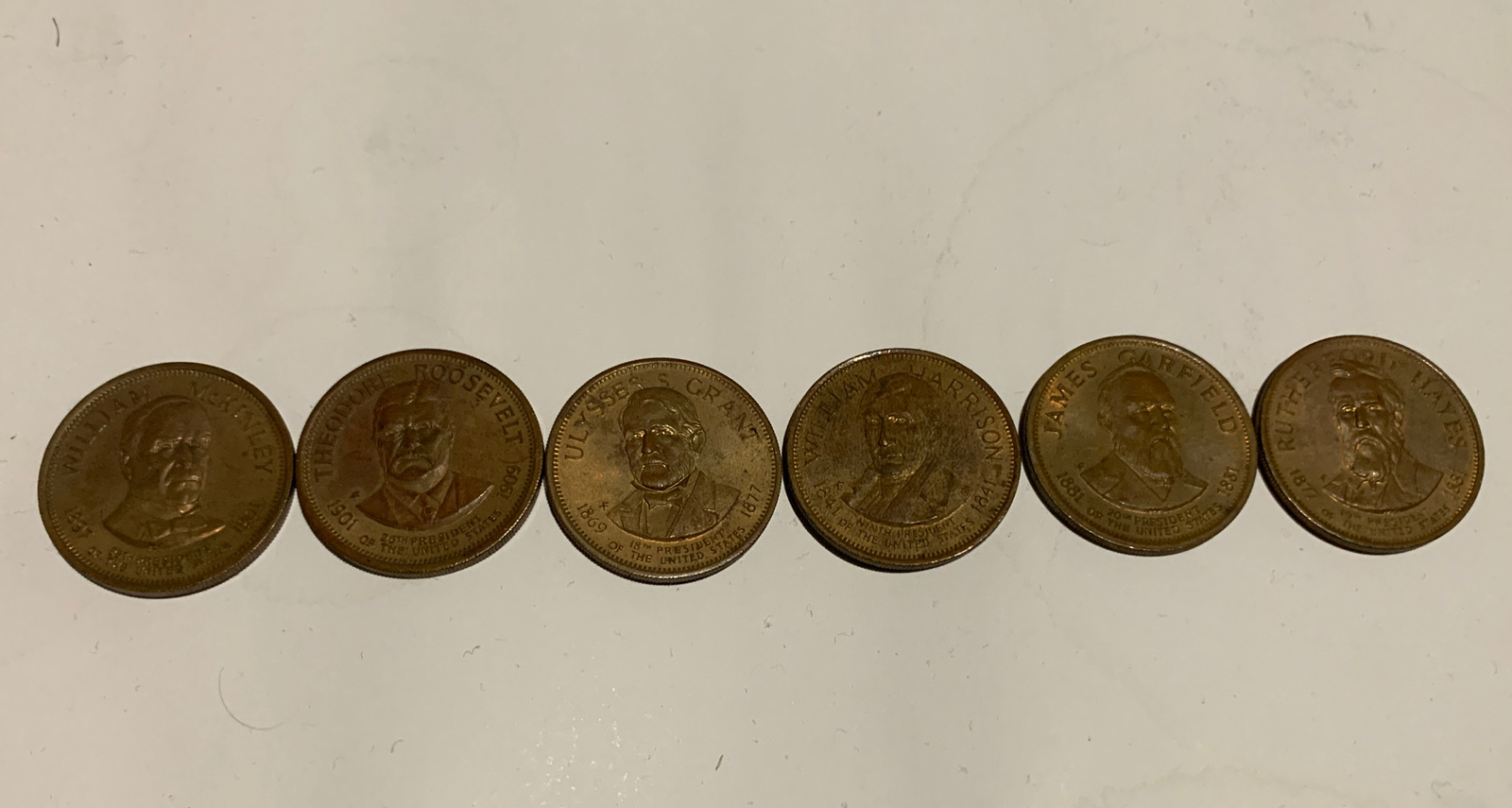 Preowned- 6 Vintage Presidential Commemorative Coins