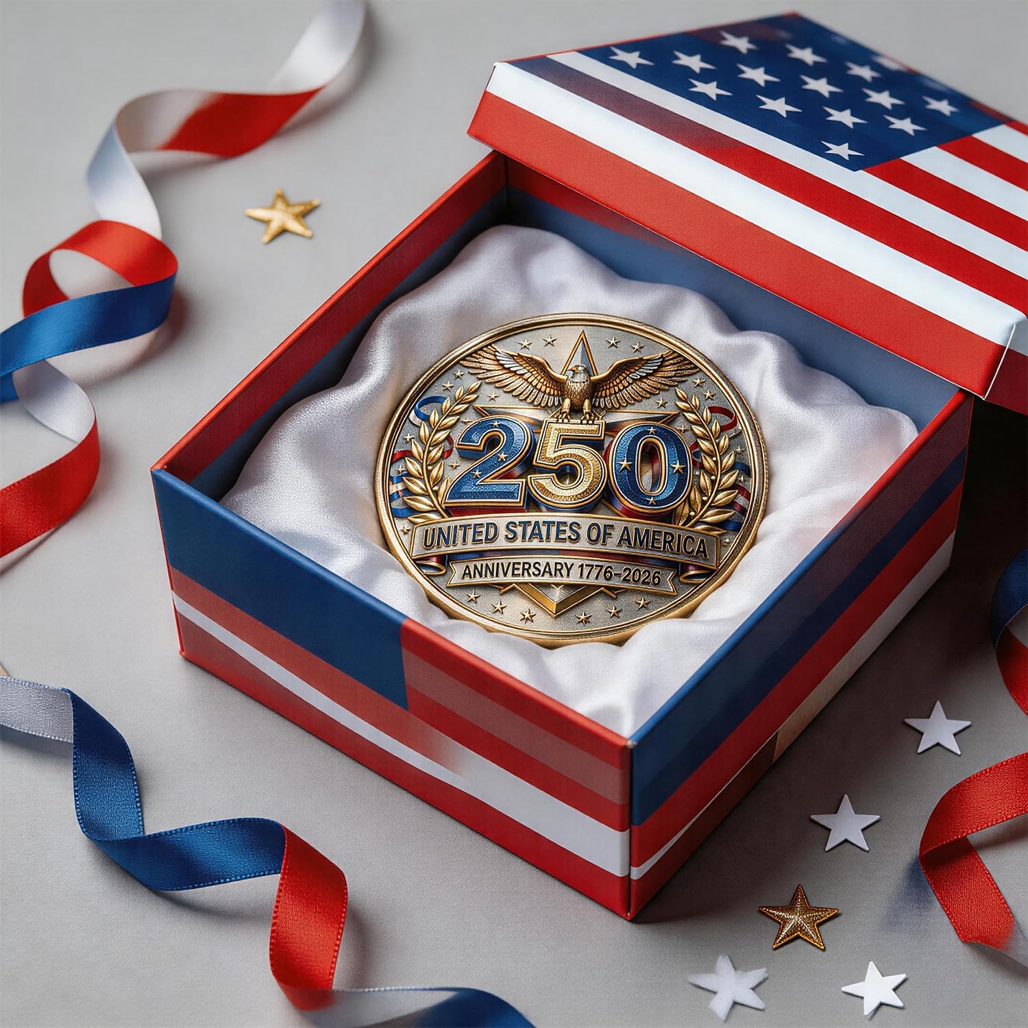 Commemorative Coin USA 250th Anniversary Patriotic Landmarks Collectible Metal K