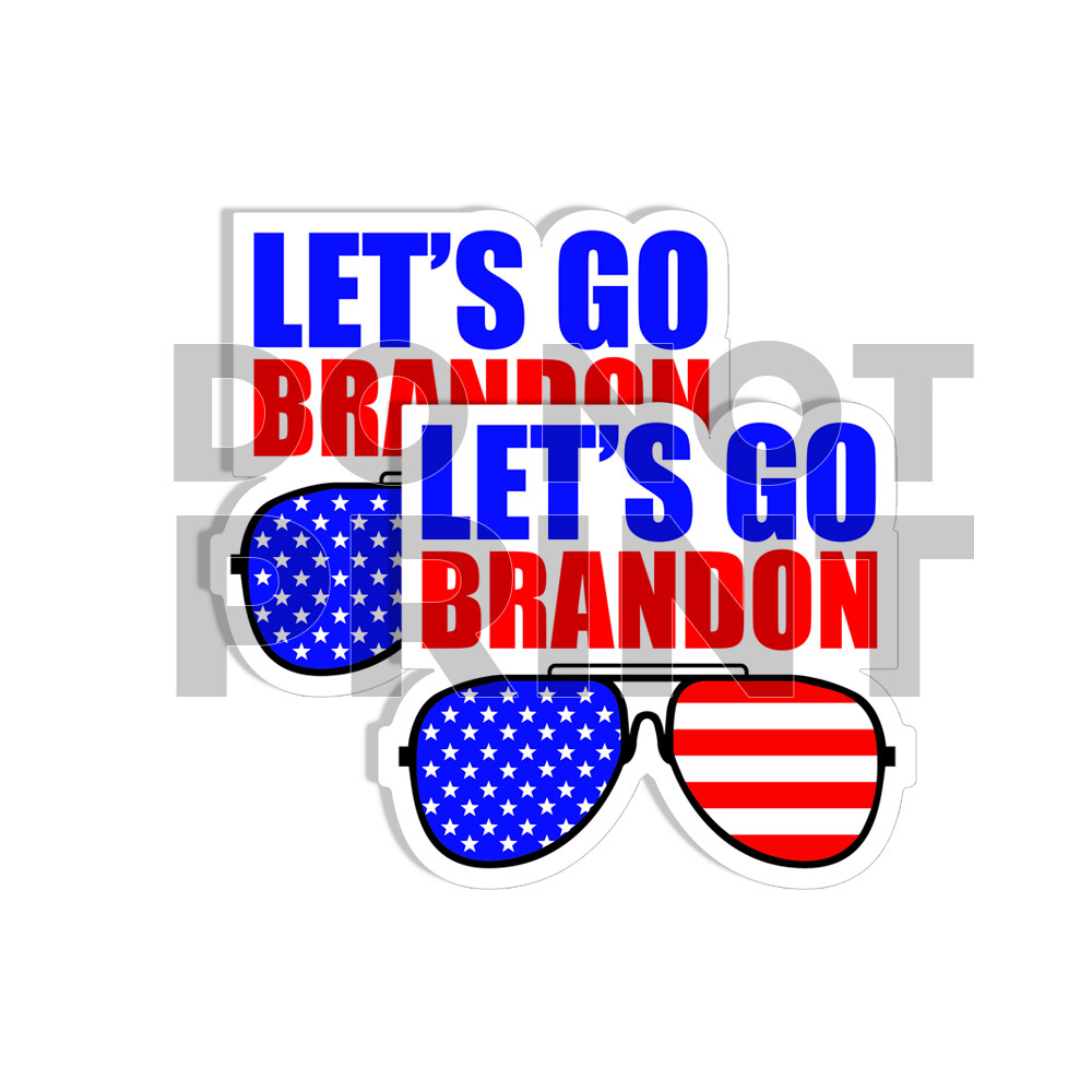 FJB Lets Go Brandon GLASSES Funny Biden 2 pack of Bumper Stickers 2 Pack 5″ wide