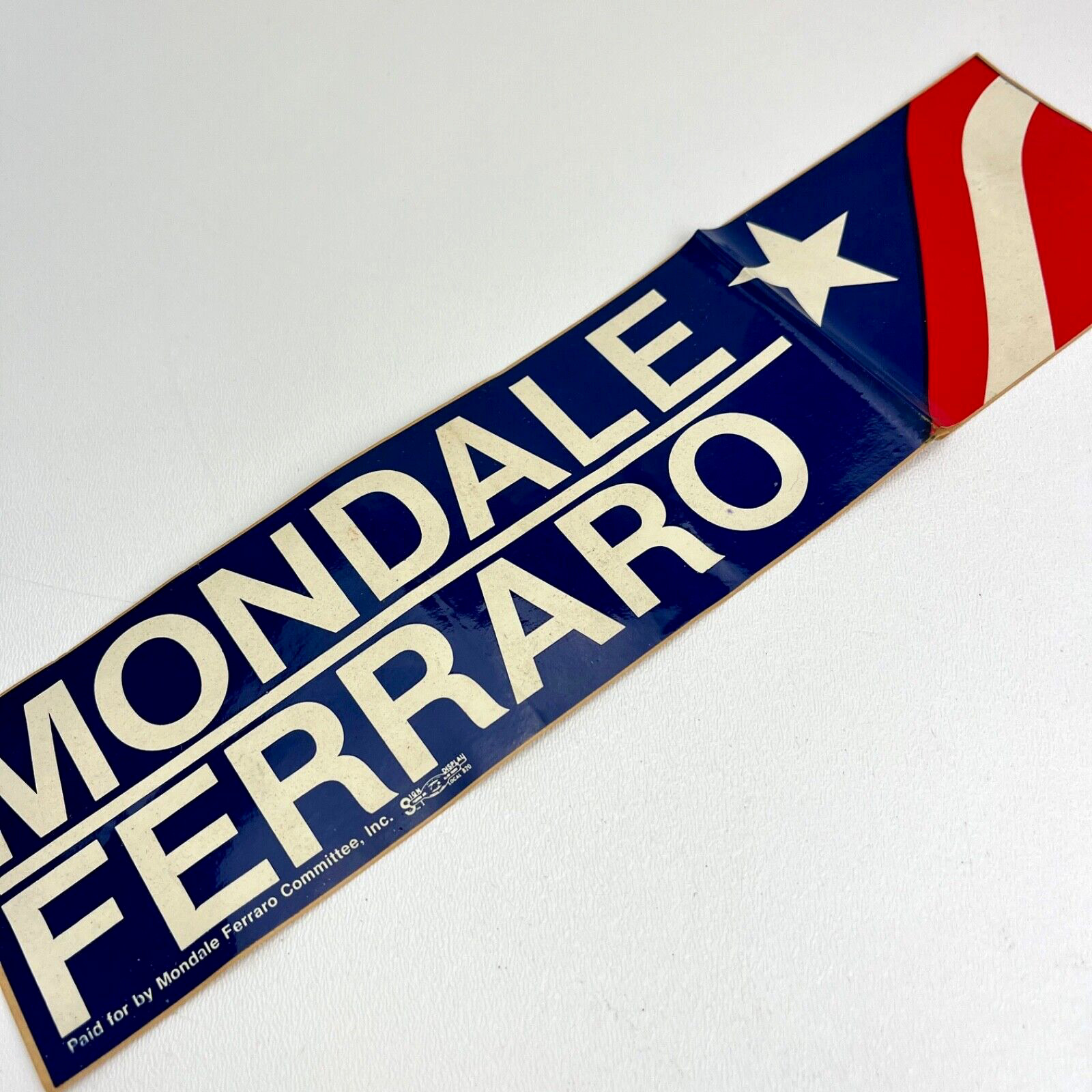 Walter Mondale Geraldine Ferraro 1984 Campaign Bumper Sticker Democrat Vintage