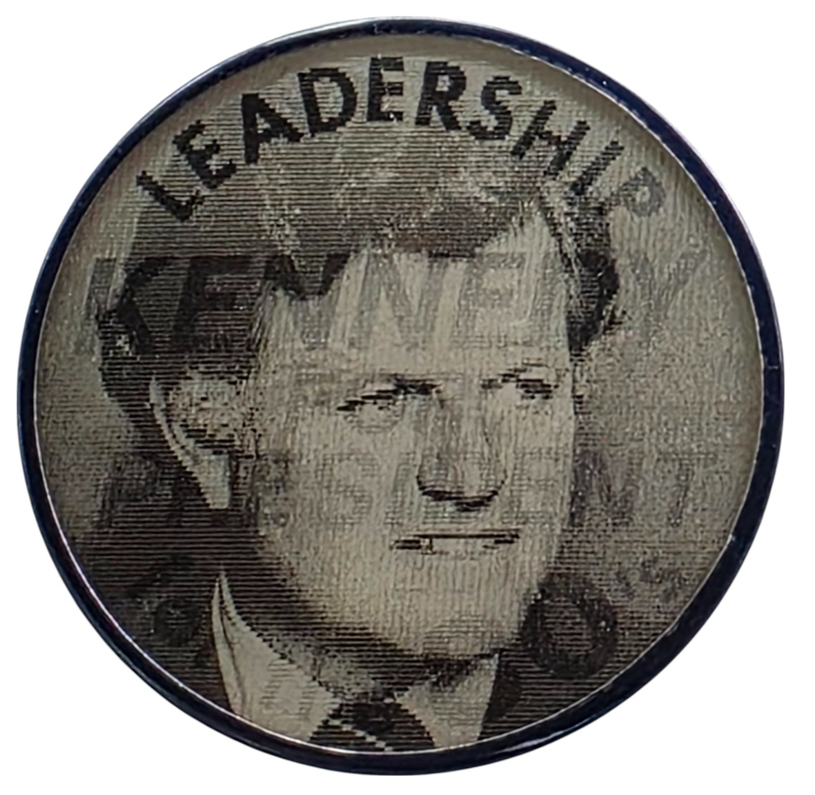 1980 Vintage TED KENNEDY for President Flasher Linticular Pin LEADERSHIP FOR 80s