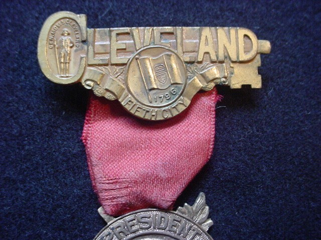Grover Cleveland For President Three Piece Medal With City Of Cleveland Top Bar
