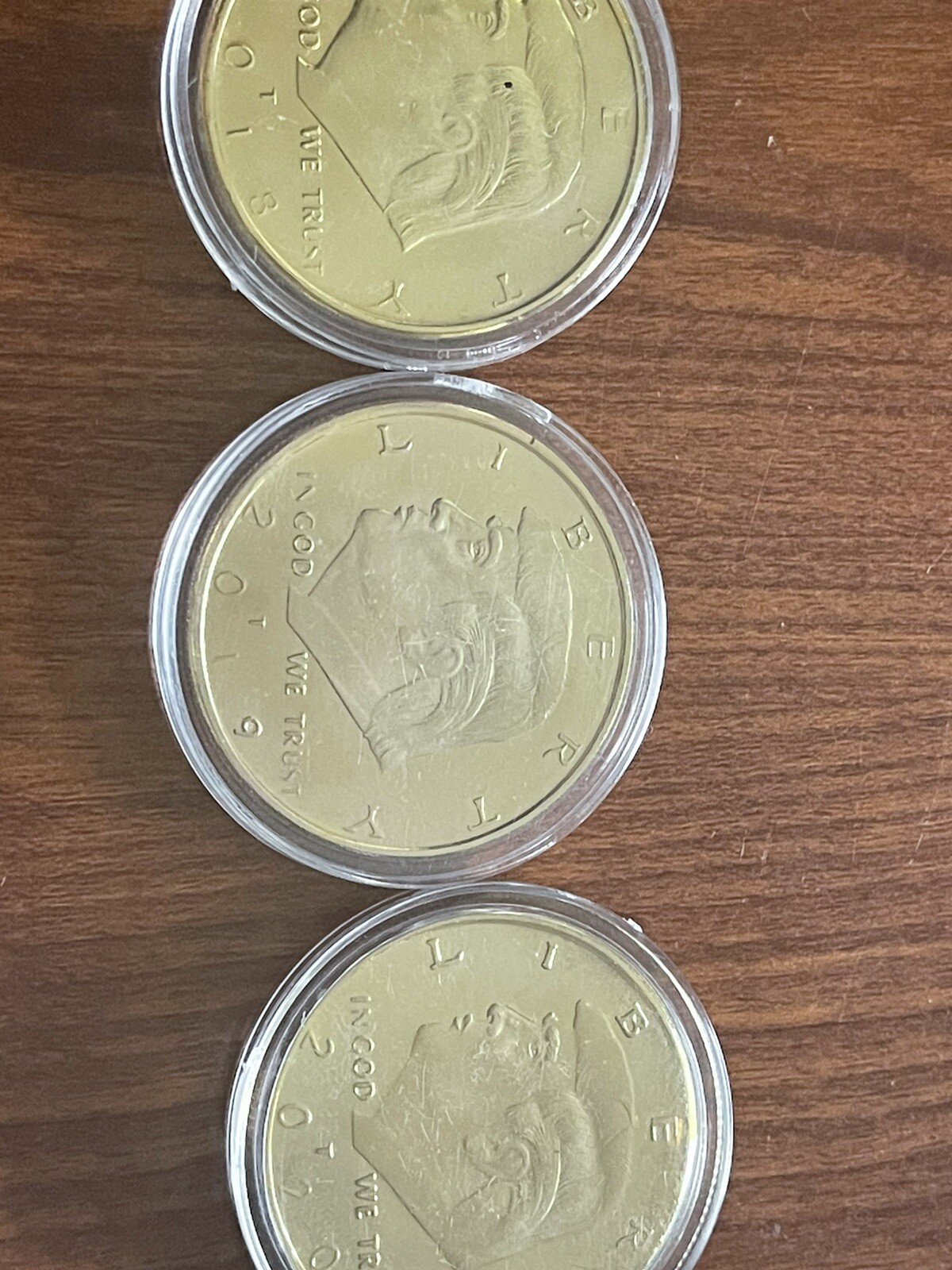 2018, 2019, and 2020 Donald Trump Gold Plated Coins