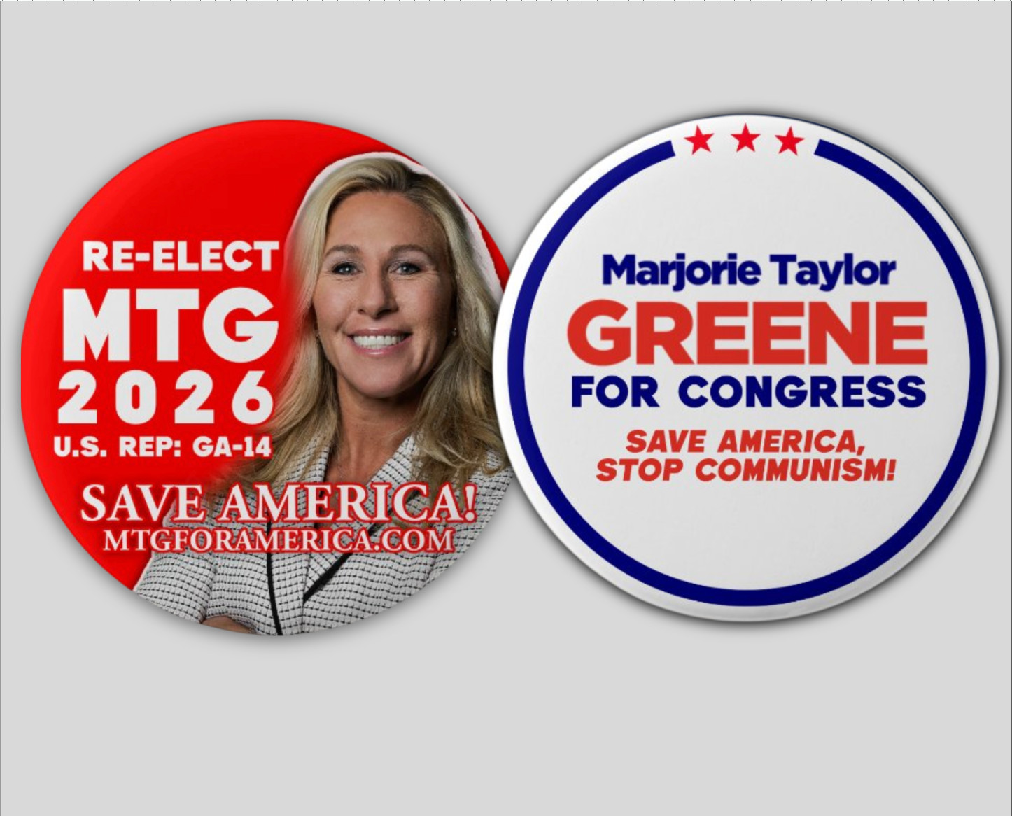 MARJORIE TAYLOR GREENE Congress 2026 Pin Buttons Political Georgia Midterms MAGA