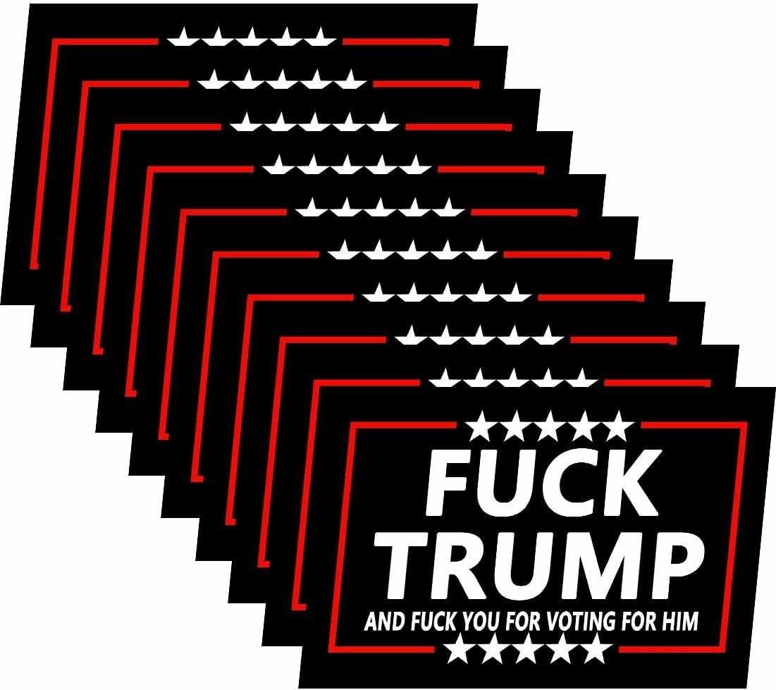 10 Pack Fcck Trump and Fcck You for Voting for Him Anti Trump Stickers Anti Maga