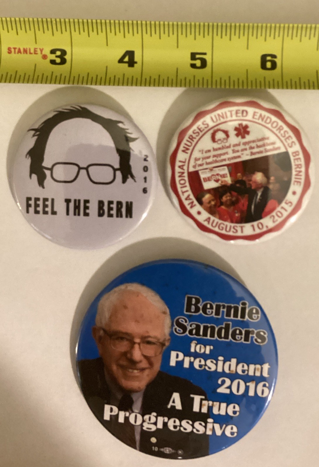 BERNIE! 2016 Bernie Sanders Pin Pinback Button lot of 3