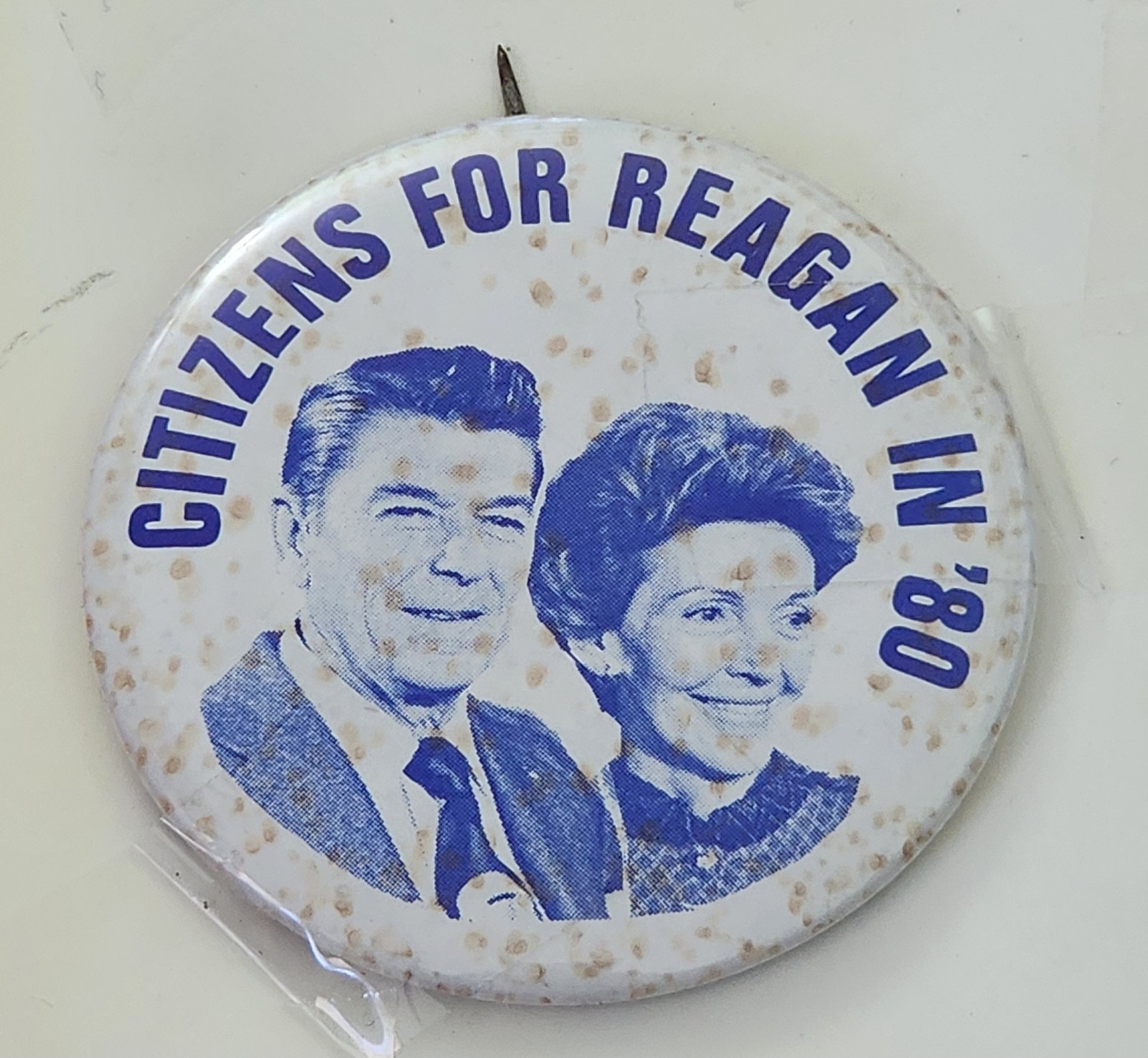 Vintage Political Campaign Button For Ronald Reagan’s 1980 Presidential Campaign