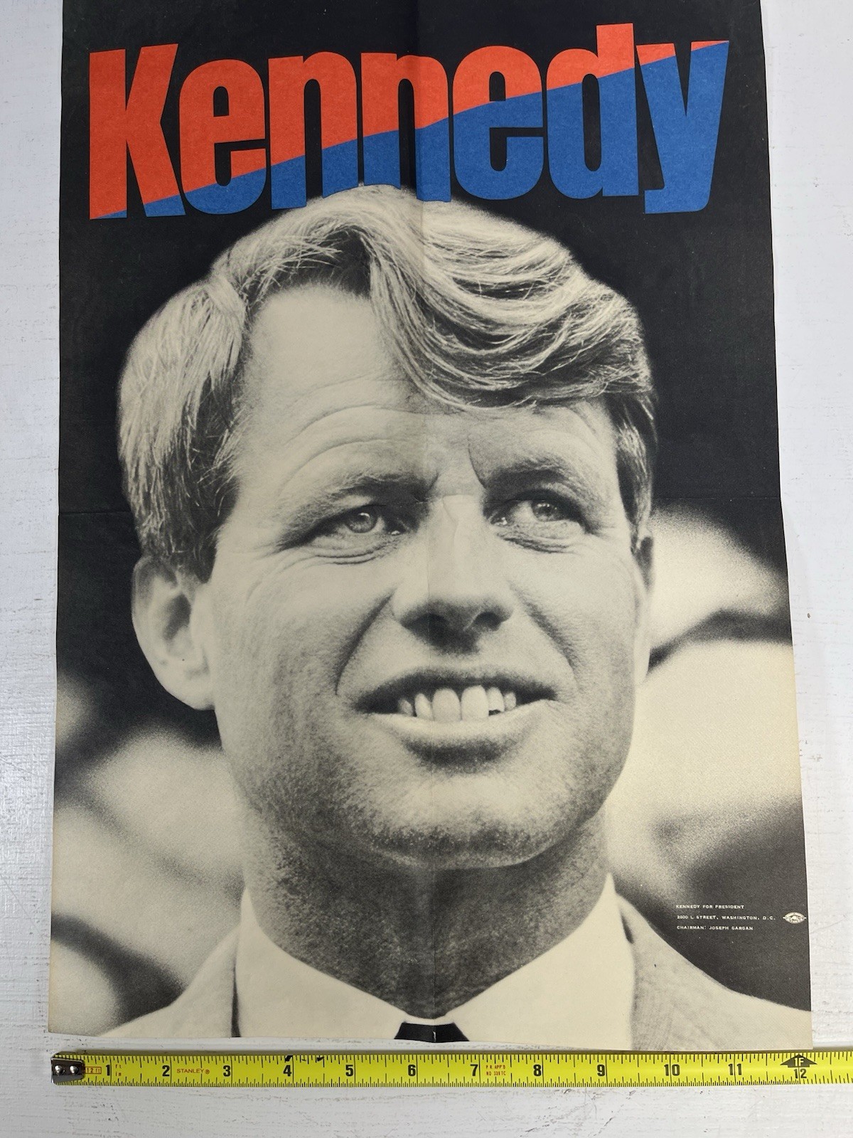 Kennedy For President Poster – 18 in X 12 in. In Plastic Sleeve, Has Been Folded