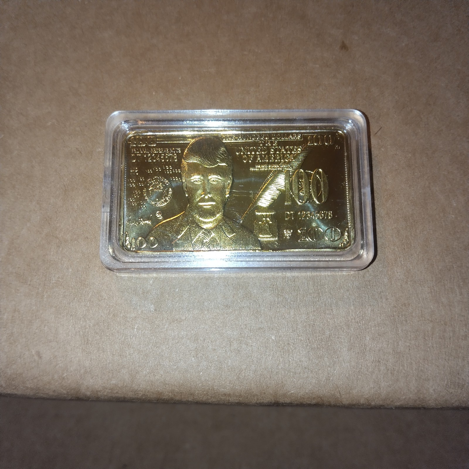 Donald Trump 24K Gold Plated $100 Bar – Collectable Coin/Bar