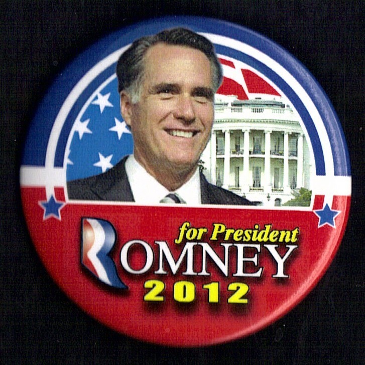2012 Mitt Romney 2-1/4″ / “White House” Presidential Campaign Button(Pin24)