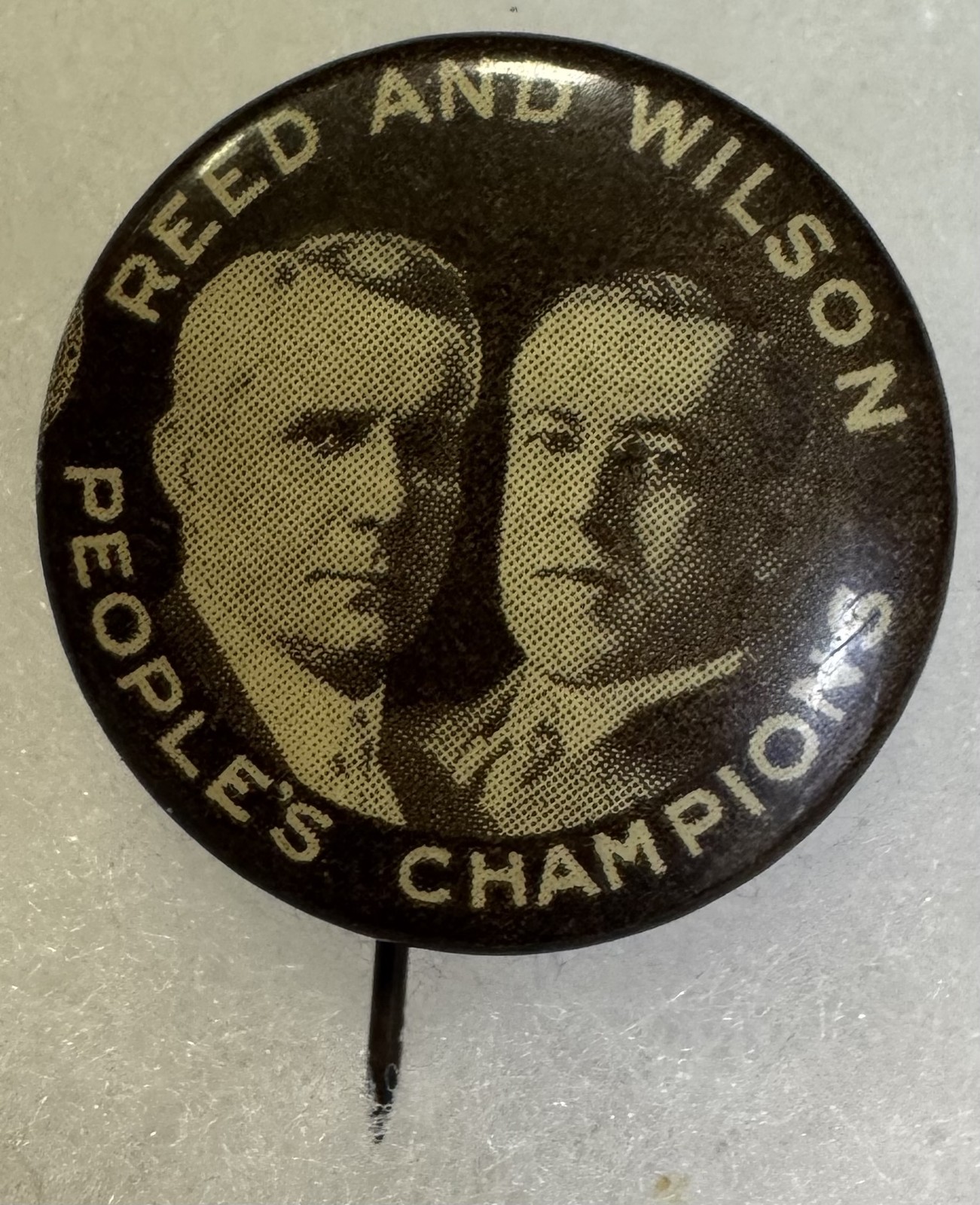 1916 WOODROW WILSON-JAMES REED COATTAIL 7/8″ JUGATE CAMPAIGN BUTTON-SCARCE/MINT!