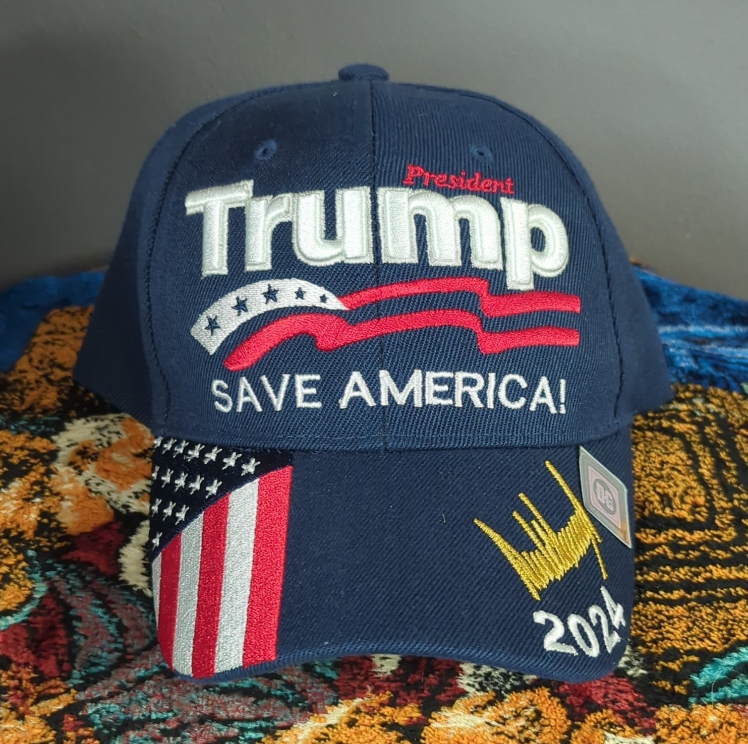 NEW MAGA Donald Trump 2024 SAVE AMERICA! Blue Adjustable Hat Cap 45 47