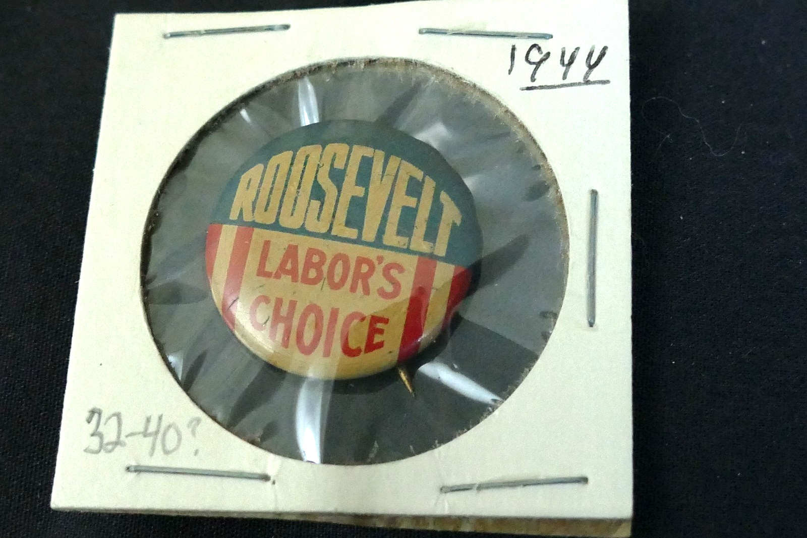 1936 FDR Franklin D. Roosevelt “Labor’s Choice” Celluloid Button Pin Pinback 1″