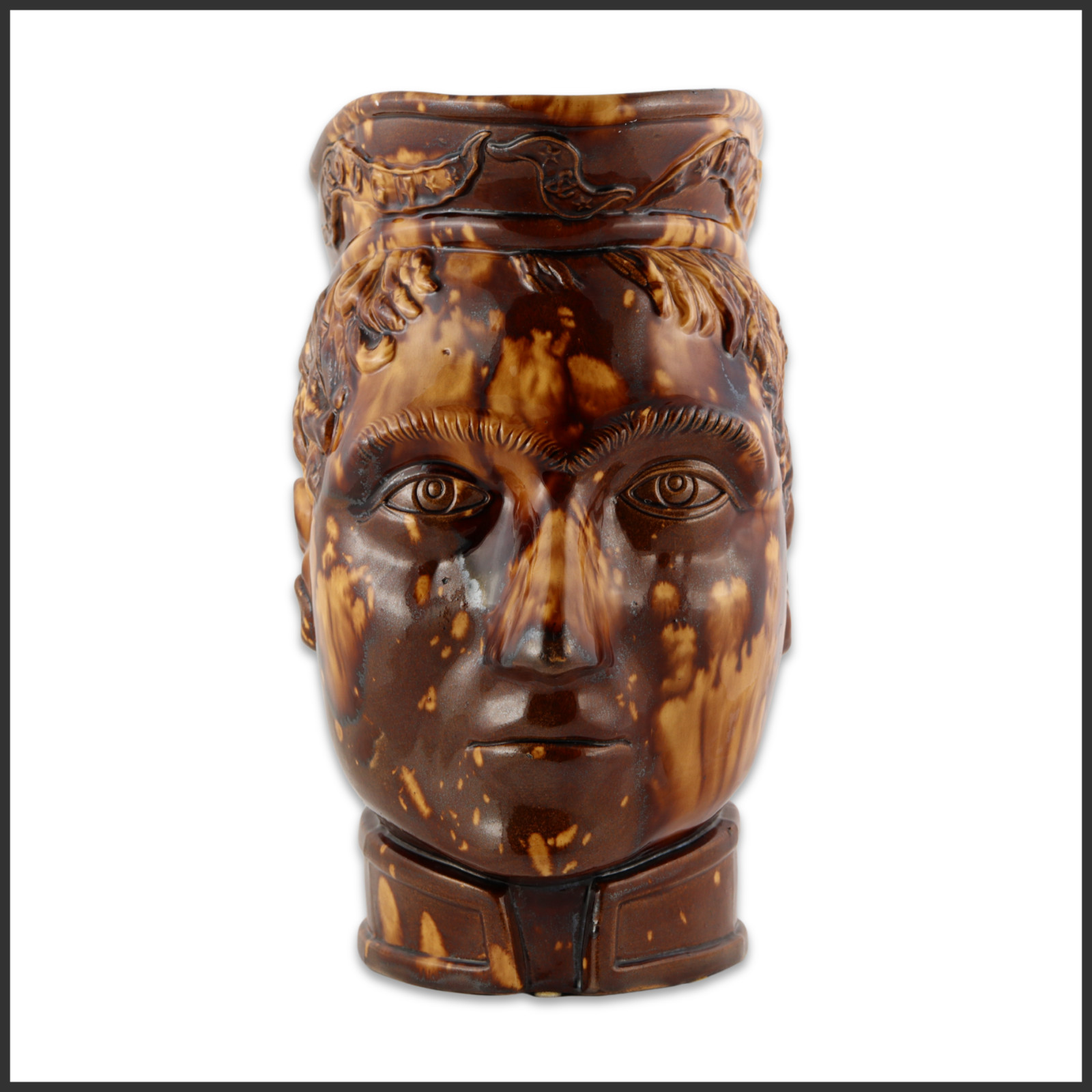 Exceptional Zachary Taylor Rockingham Bennington Pottery Pitcher