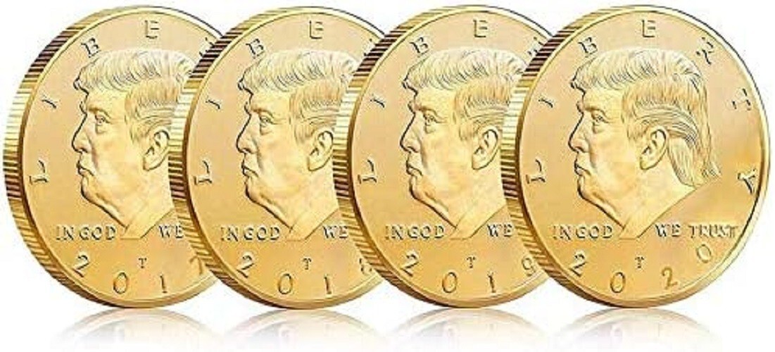 4 Years Set Donald Trump Gold Coin: 2017 2018 2019 2020 Collection Patriots Gift