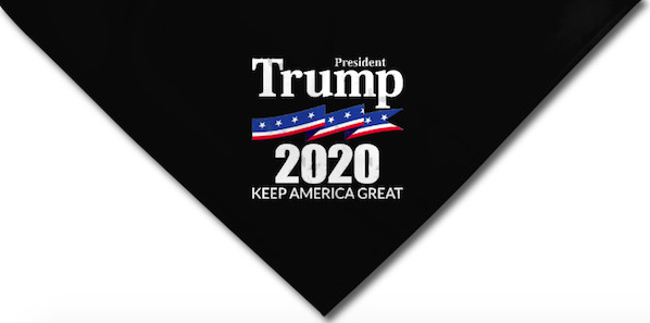 President Trump 2020 -Keep America Great Scarf Square Black Bandana (22” x 22”)