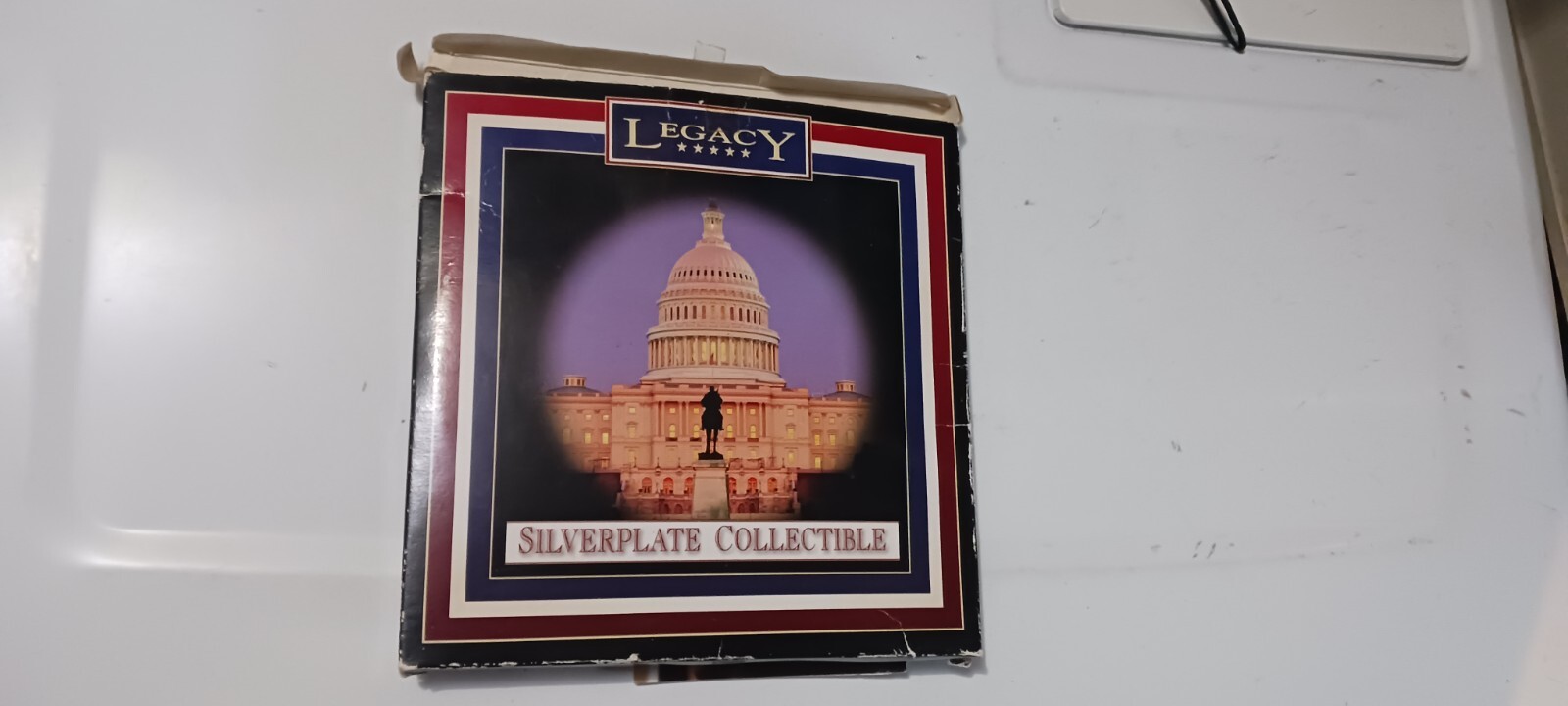 THE CAPITOL BUILDING WASHINGTON DC 8″ SILVER PLATE W BOX