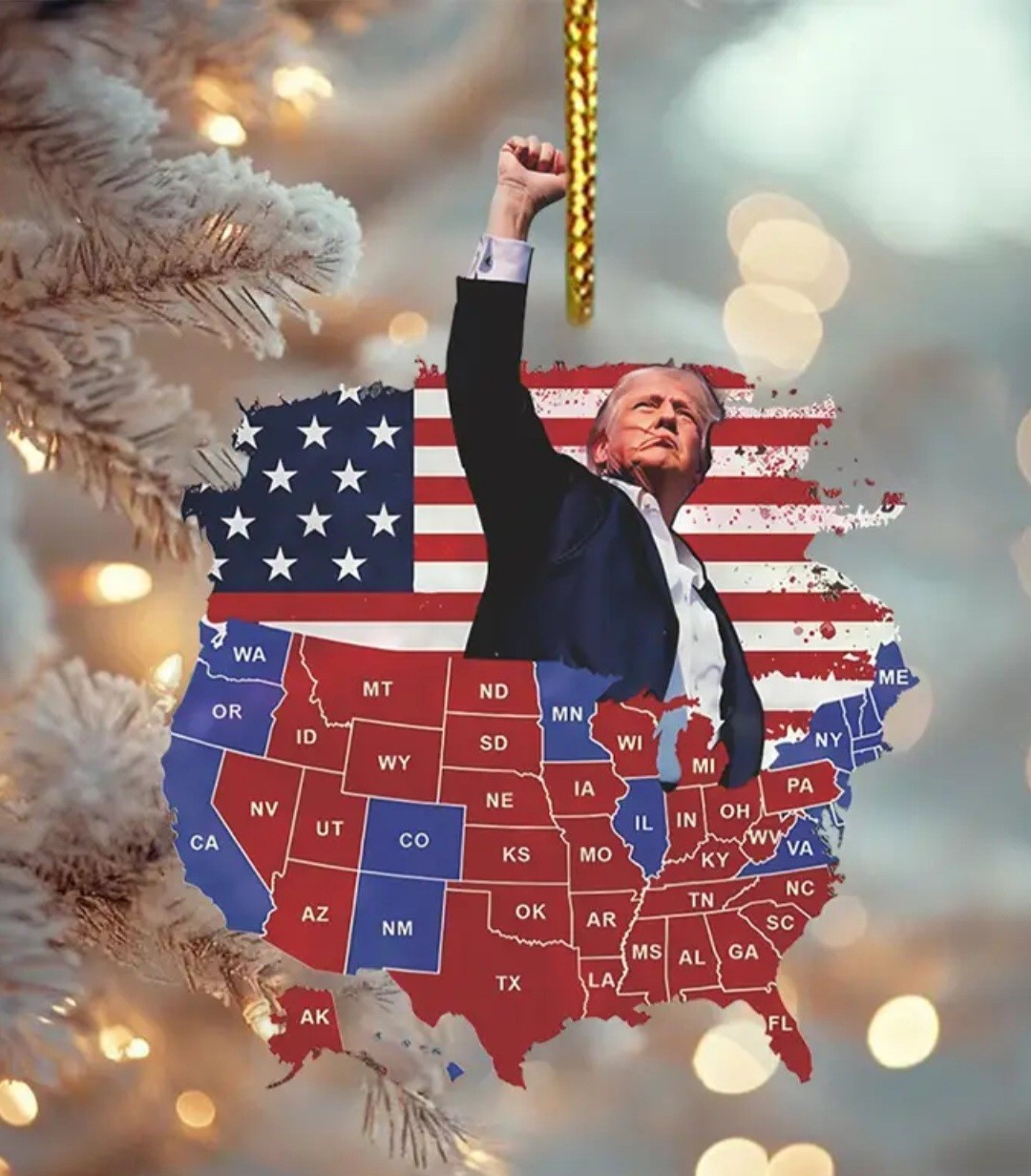 President Trump Electoral Map Ornament