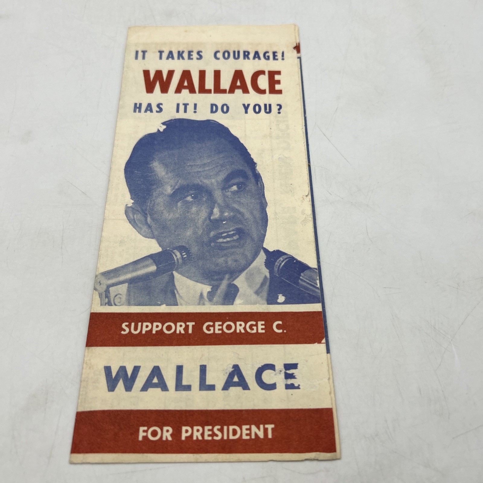 Vintage 1968 George C. Wallace Presidential Campaign Fold-Out Tract/Brochure