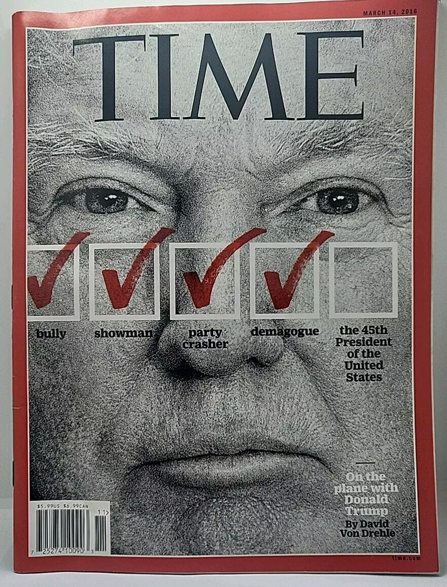 Time Magazine March 2016 RARE Donald Trump President MAGA – NO LABEL