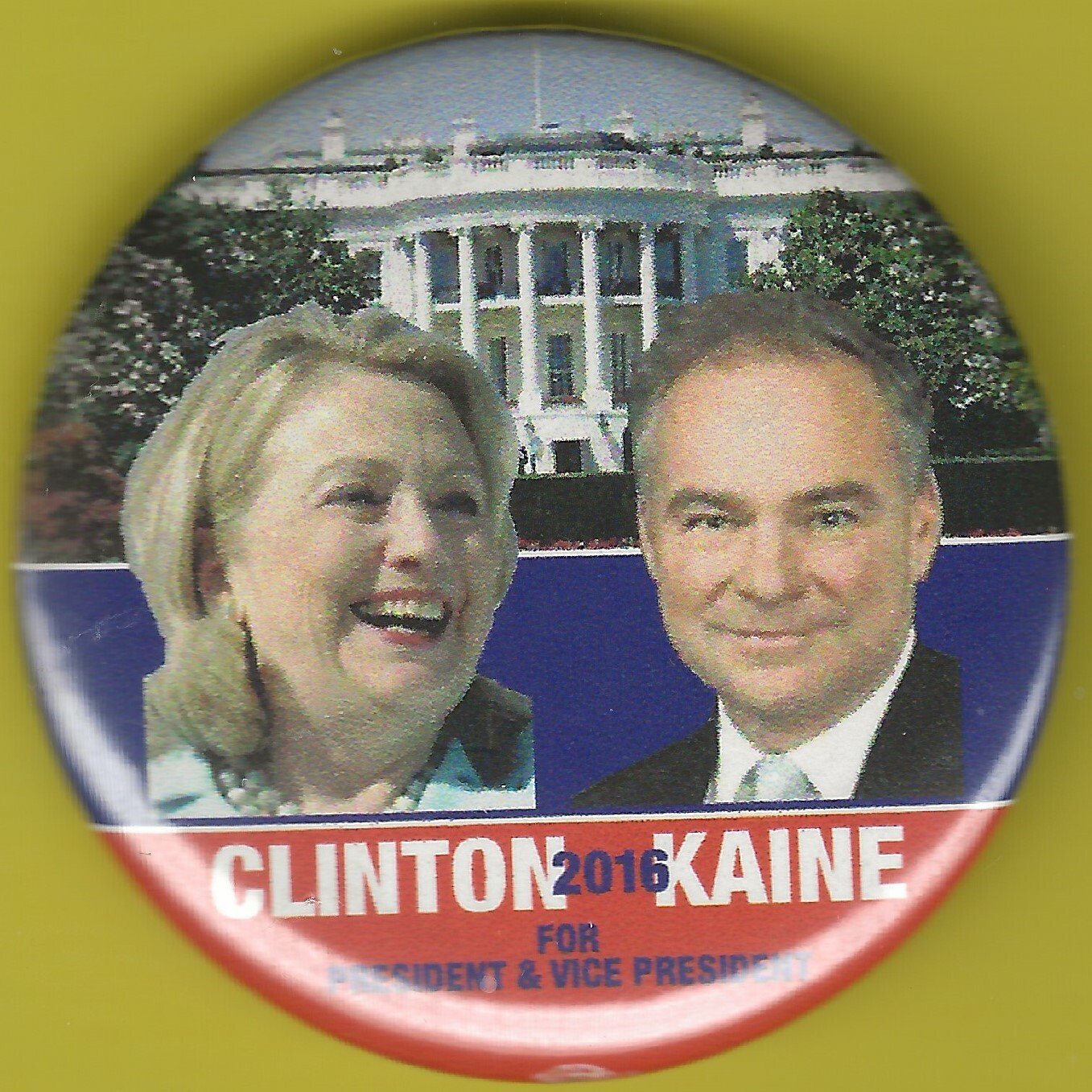 2016 Hillary Clinton & Tim Kaine 2-1/4″ / Presidential Campaign Button(Pin66)