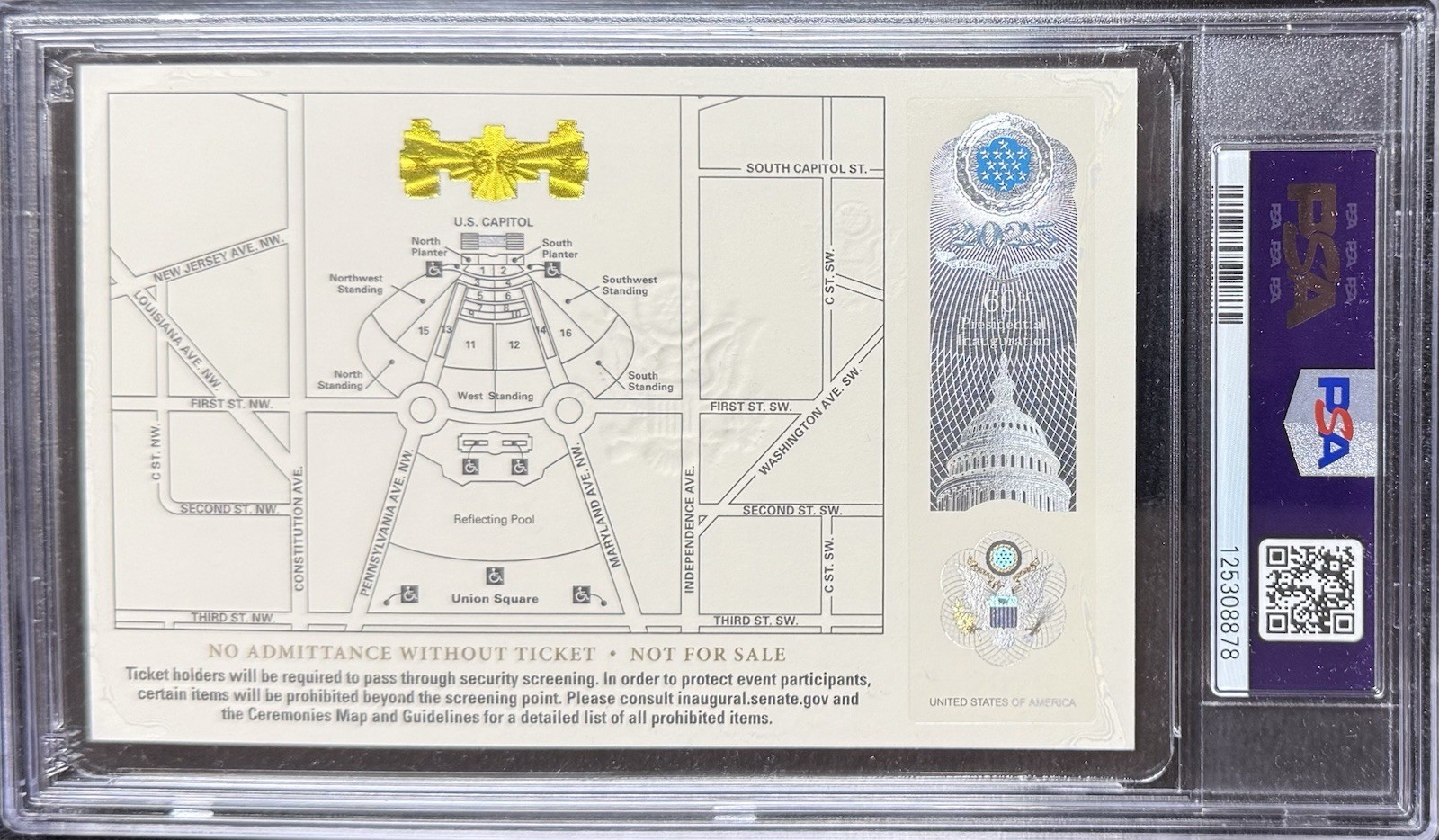 2025 US President Phantom Ticket Donald Trump Inauguration PLATFORM PSA 8 NM-MT