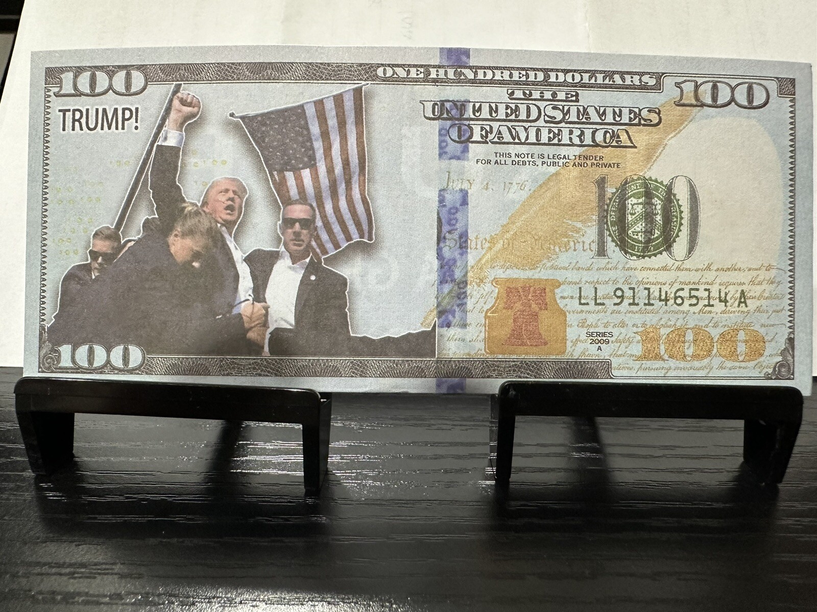 President Donald Trump $100 Bill “Fight” 45th & 47th President (5 Bill Lot)