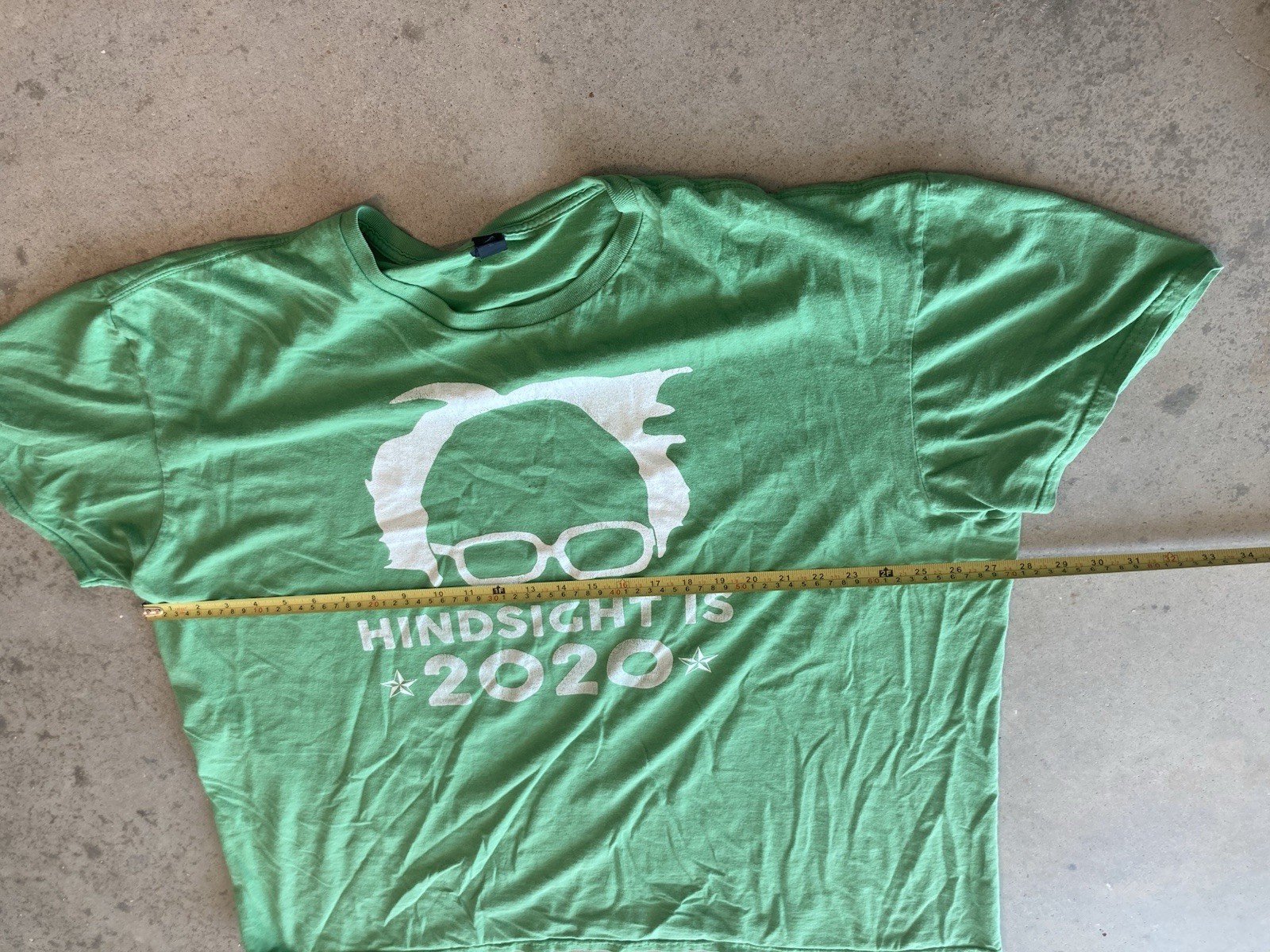 Bernie Sanders Hindsight Is 2020 Green 3XL In Anvil Tag