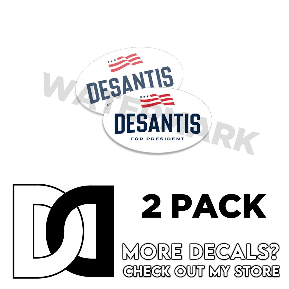 DeSantis For President OVAL Stickers White Decals – PRO America 5×3 2 Pack