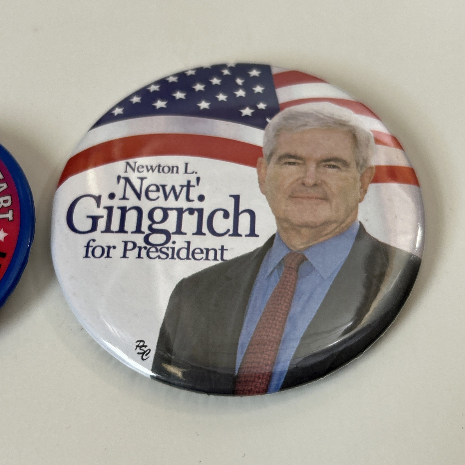 Newt Gingrich 2008 Presidential Candidate Political Buttons Pins – Lot of Two