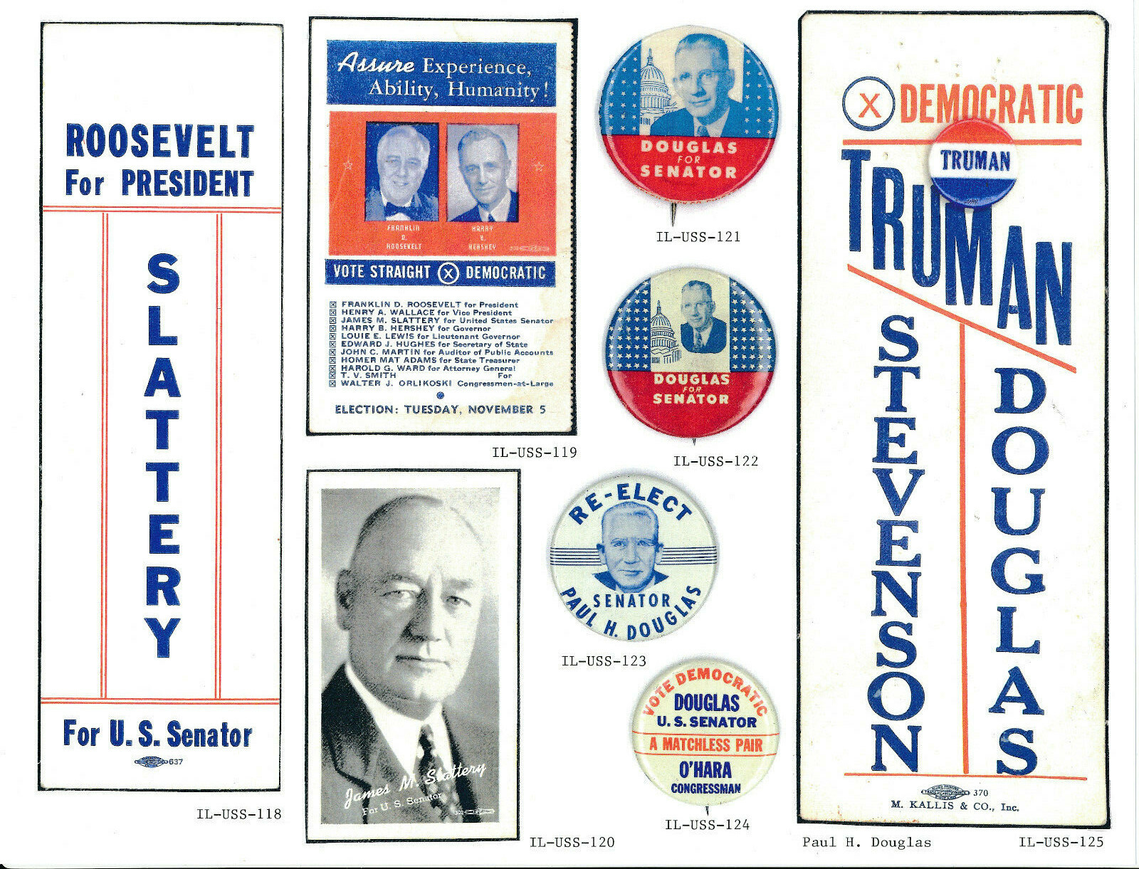 Political Campaign Items Illinois Governor & US Senate 238 Page book full color