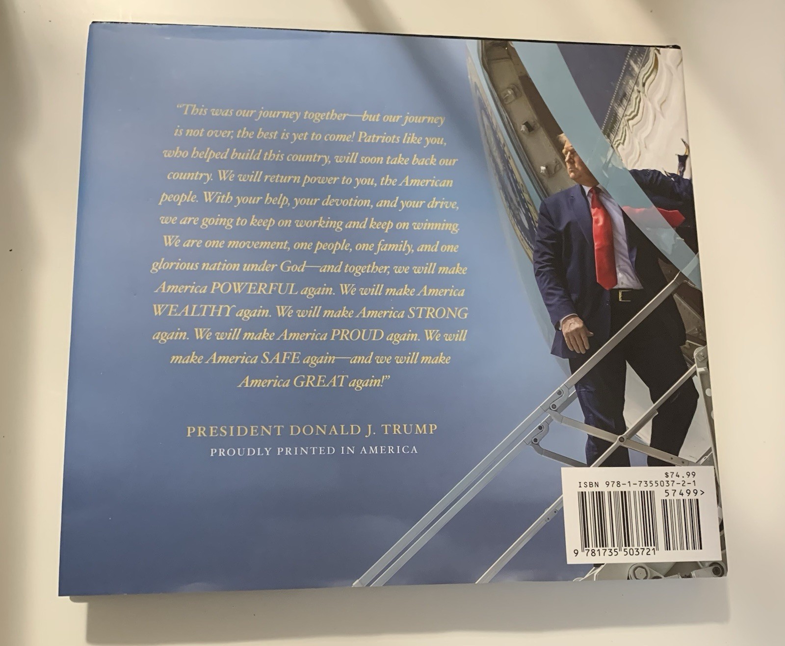 President Donald Trump Bundle Of Hats Flags And A Book