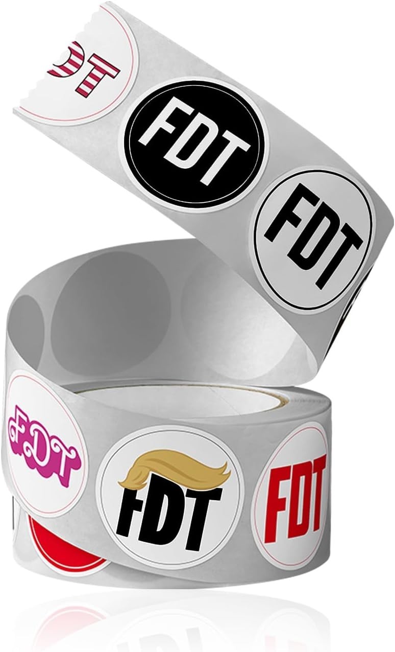 FDT Anti Tr××p Stickers Roll 500Pcs – Anti Tr××p 2025 Funny American Not My P