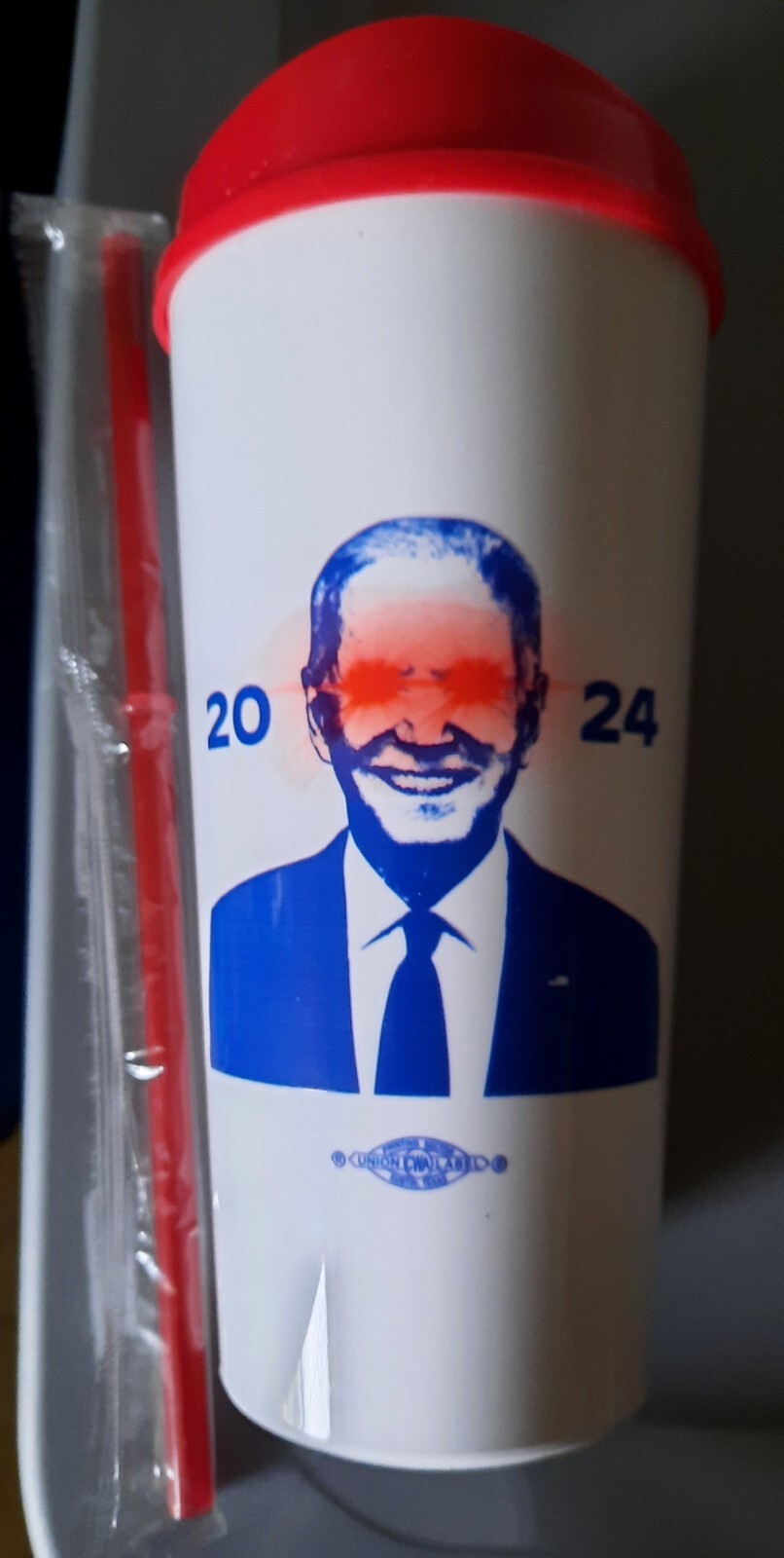 President Joe Biden 2024 Insulated Plastic Cup Dark Brandon NEW w/ Straw 24oz