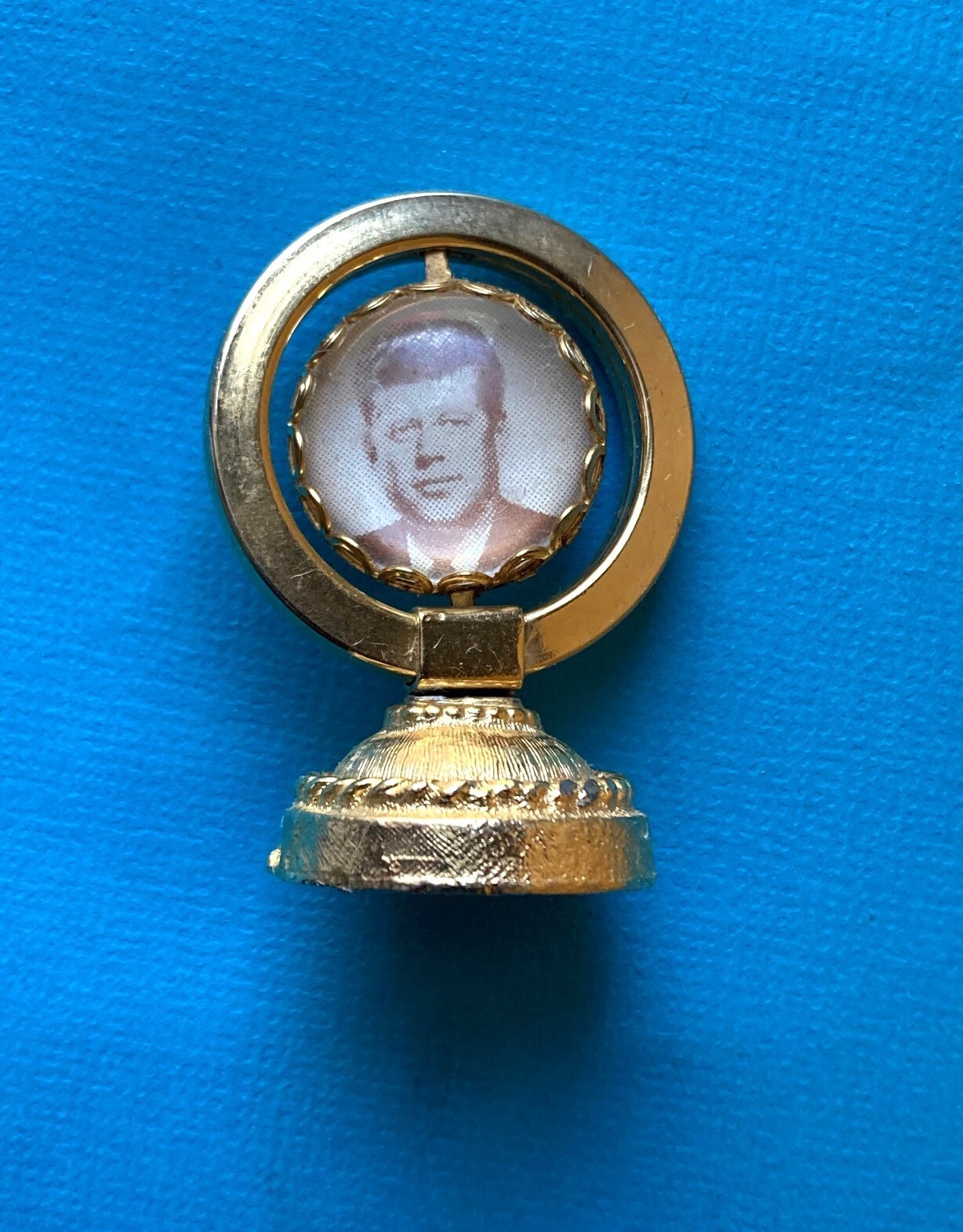 Original Scarce President John F. Kennedy Dashboard Mourning Swivel Spinner